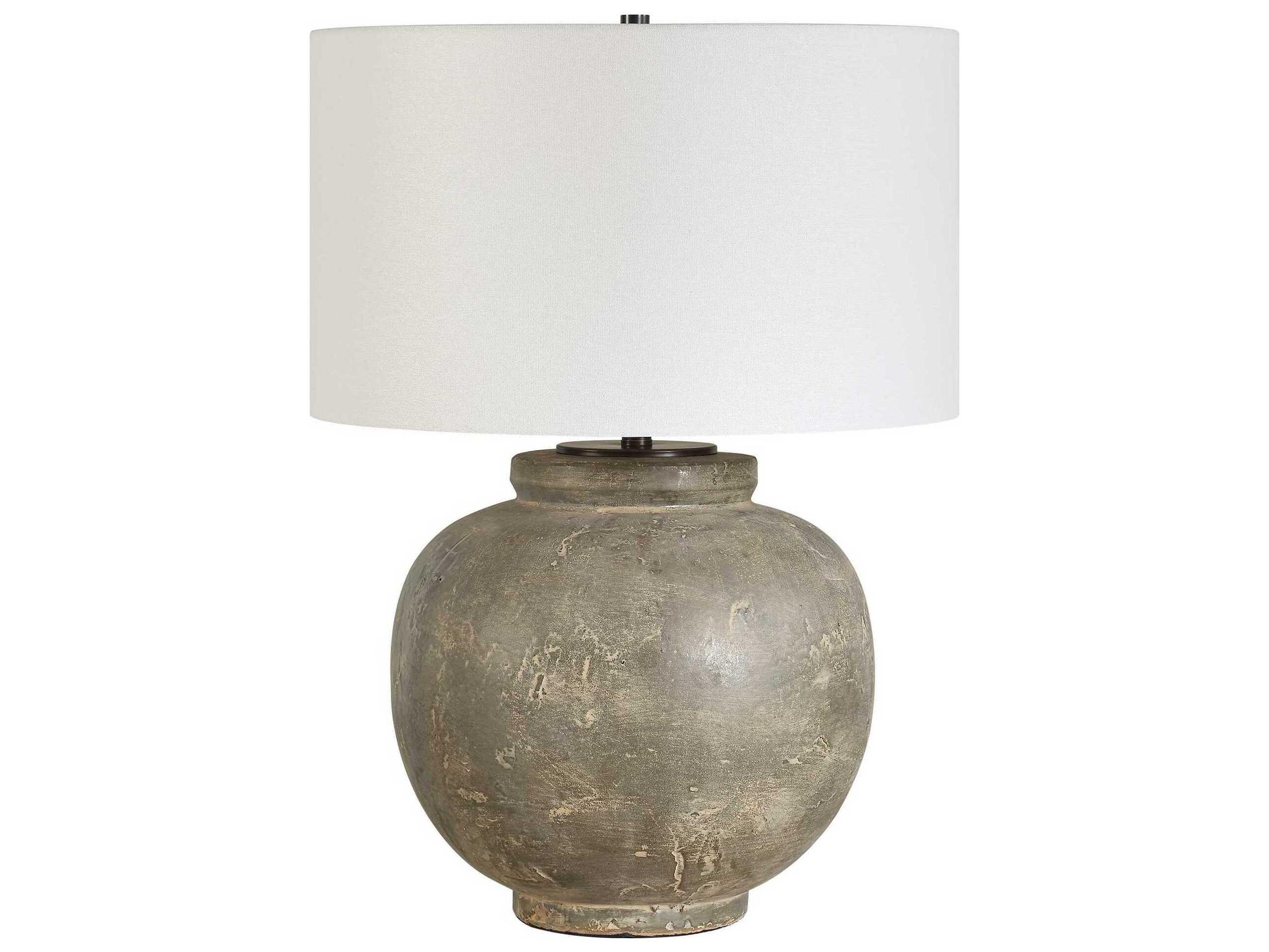 Uttermost Rock Light Rust Brown Gray Buffet Lamp
