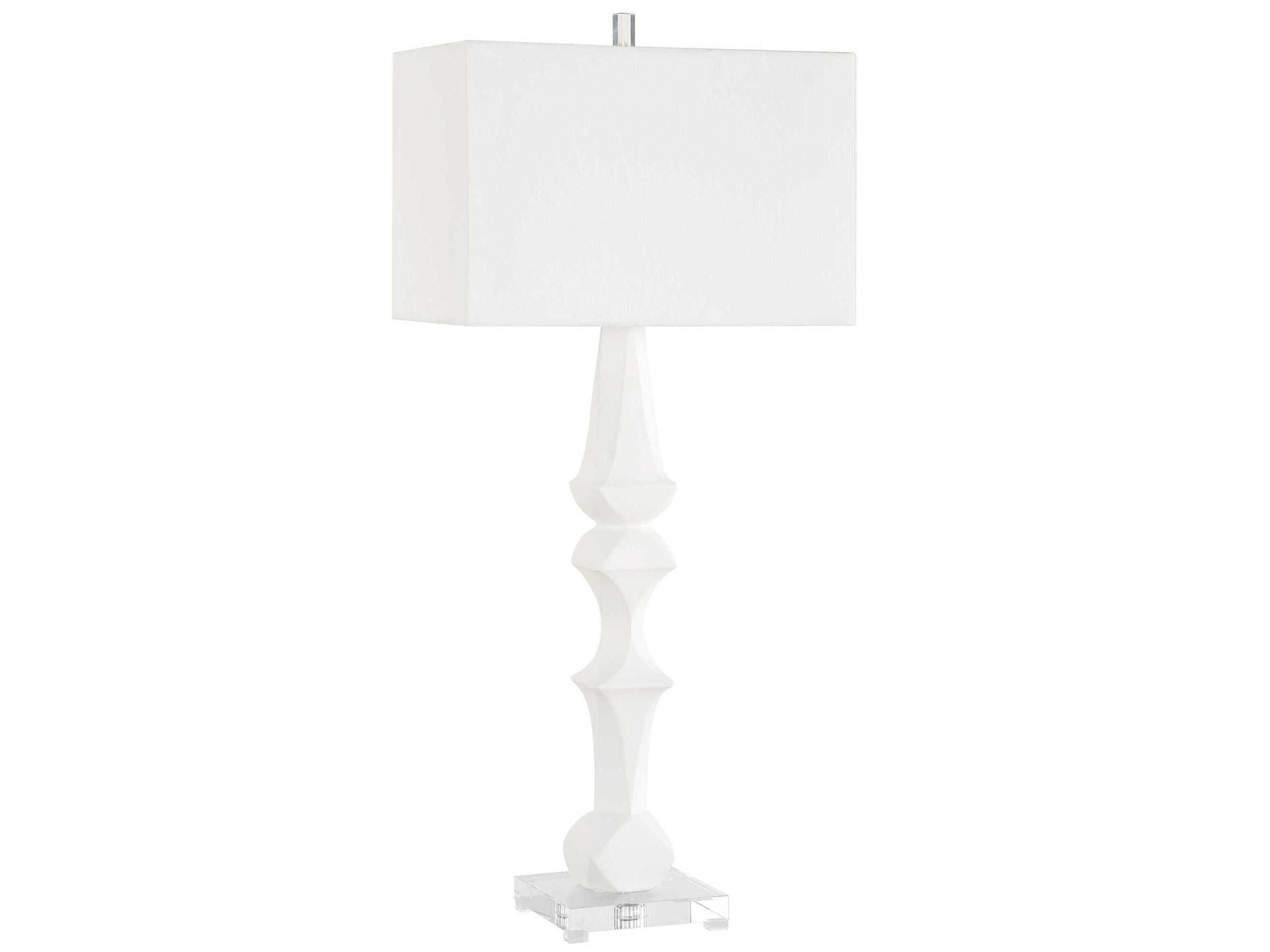 Uttermost Mayme Matte White Rectangular Hardback Buffet Lamp