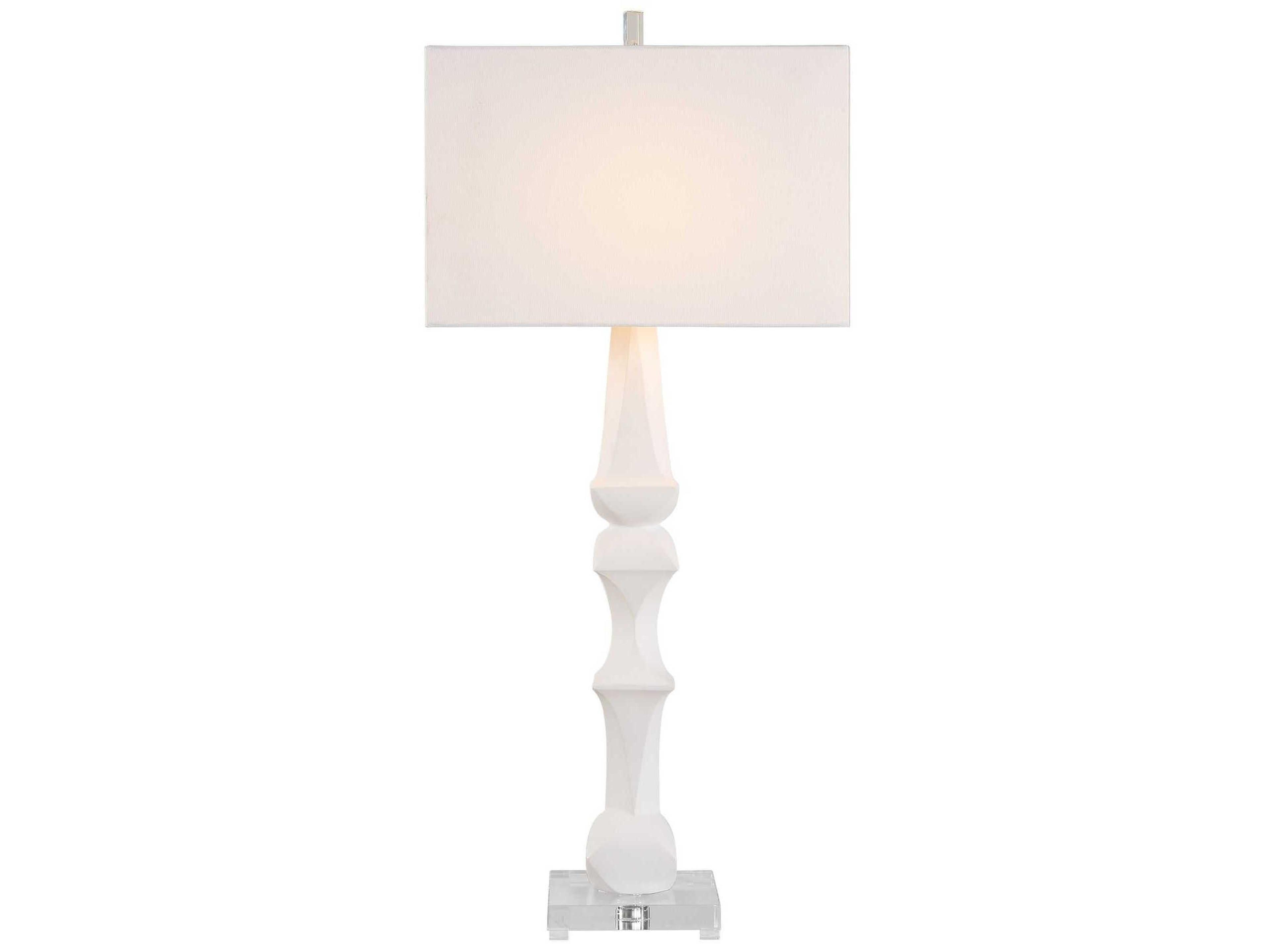 Uttermost Mayme Matte White Rectangular Hardback Buffet Lamp
