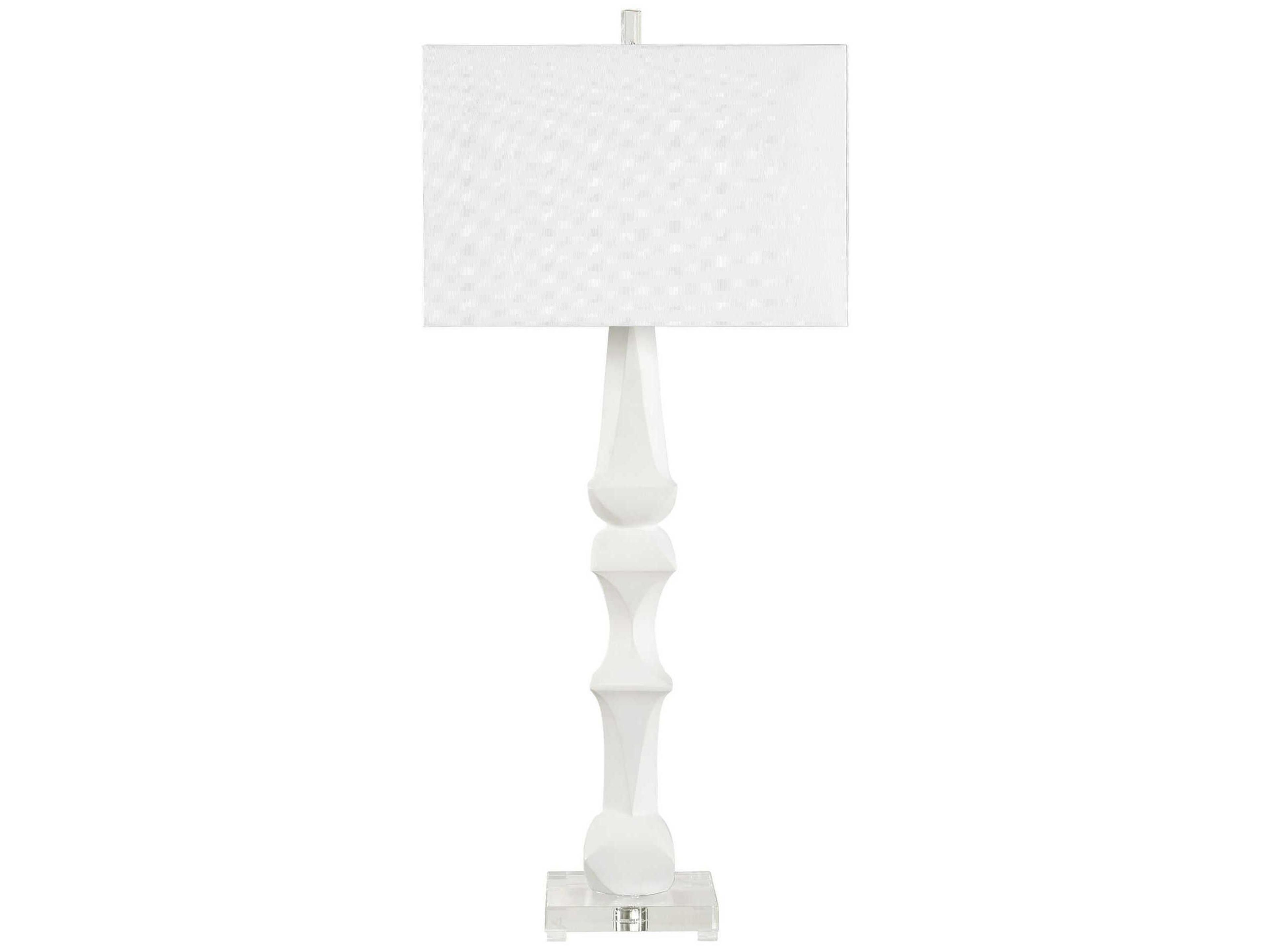 Uttermost Mayme Matte White Rectangular Hardback Buffet Lamp