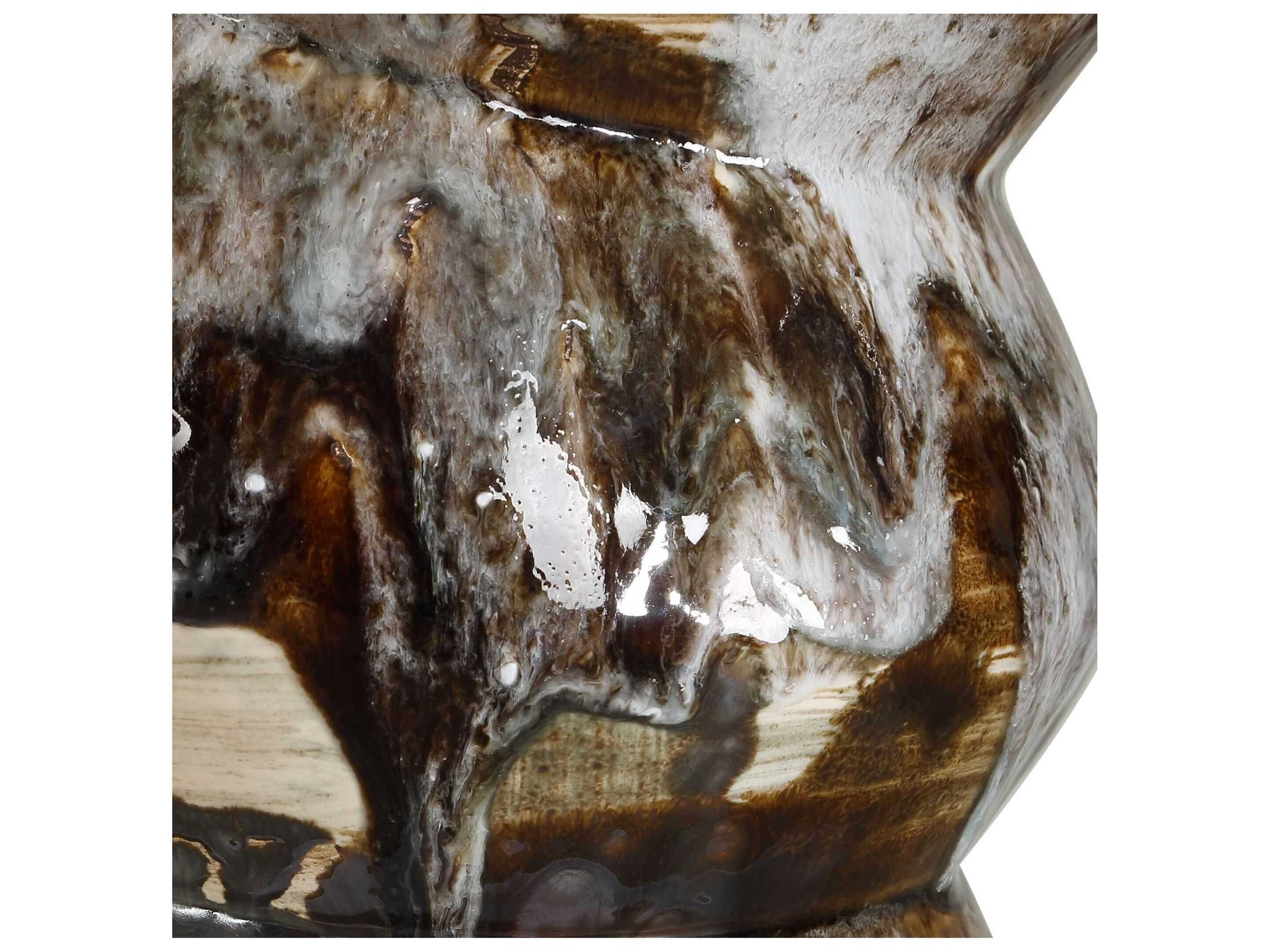 Uttermost Cuoco Chocolate Brown Round Drum Hardback Buffet Lamp