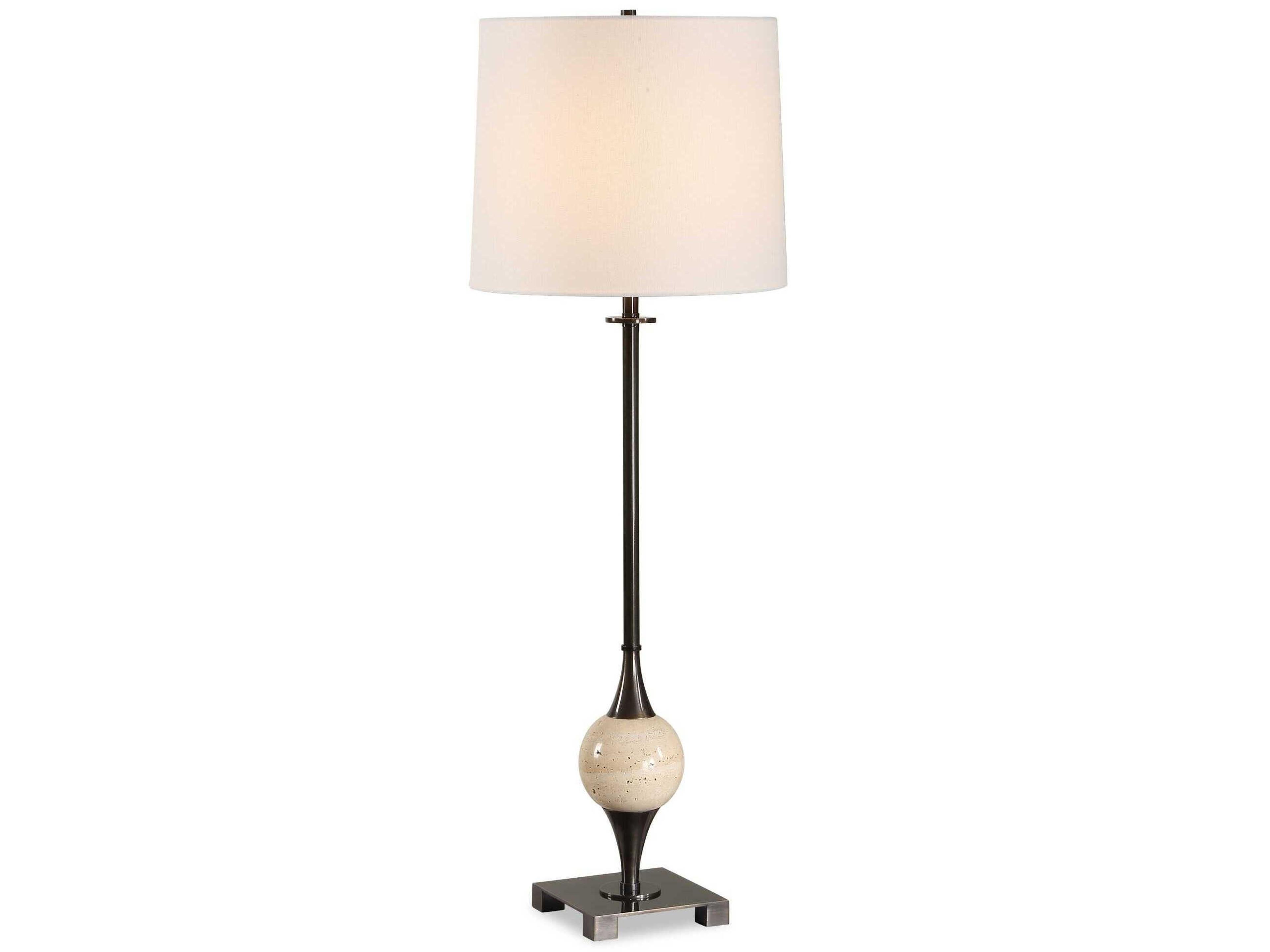 Dempsey Dark Bronze Bell Drum Hardback Buffet Lamp