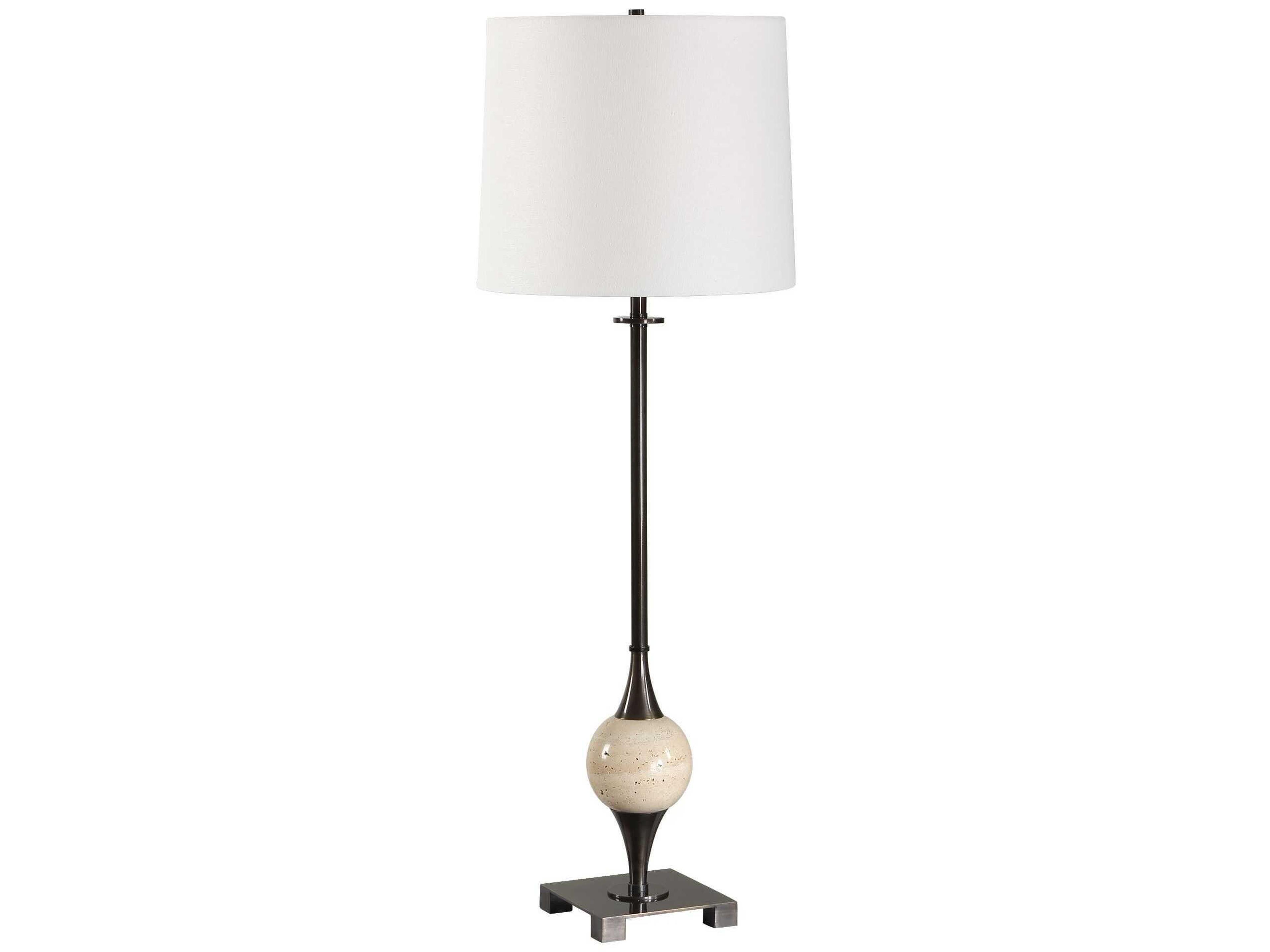 Uttermost Dempsey Dark Bronze Bell Drum Hardback Buffet Lamp