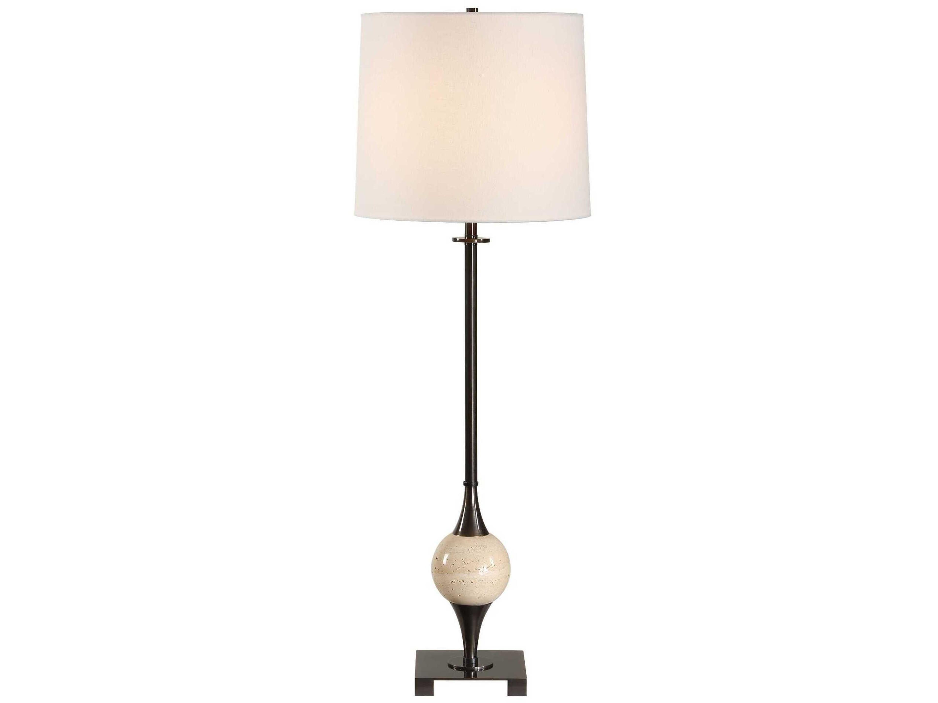 Uttermost Dempsey Dark Bronze Bell Drum Hardback Buffet Lamp