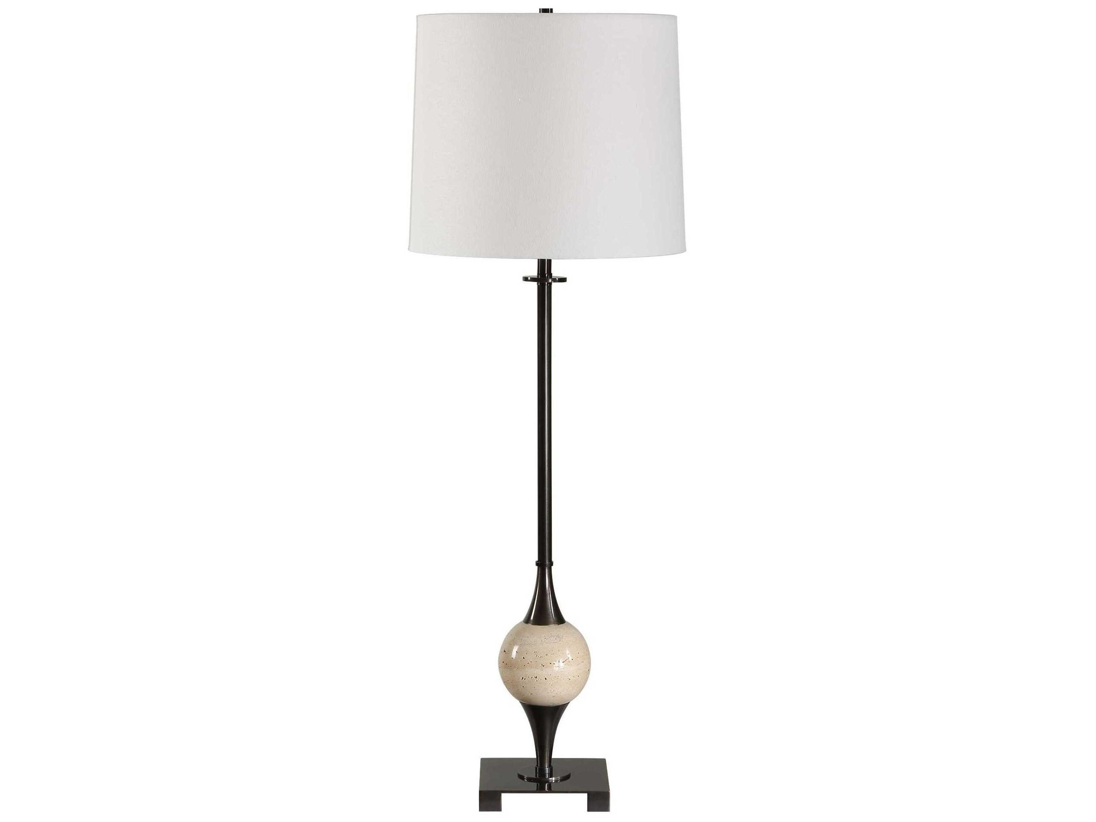Uttermost Dempsey Dark Bronze Bell Drum Hardback Buffet Lamp