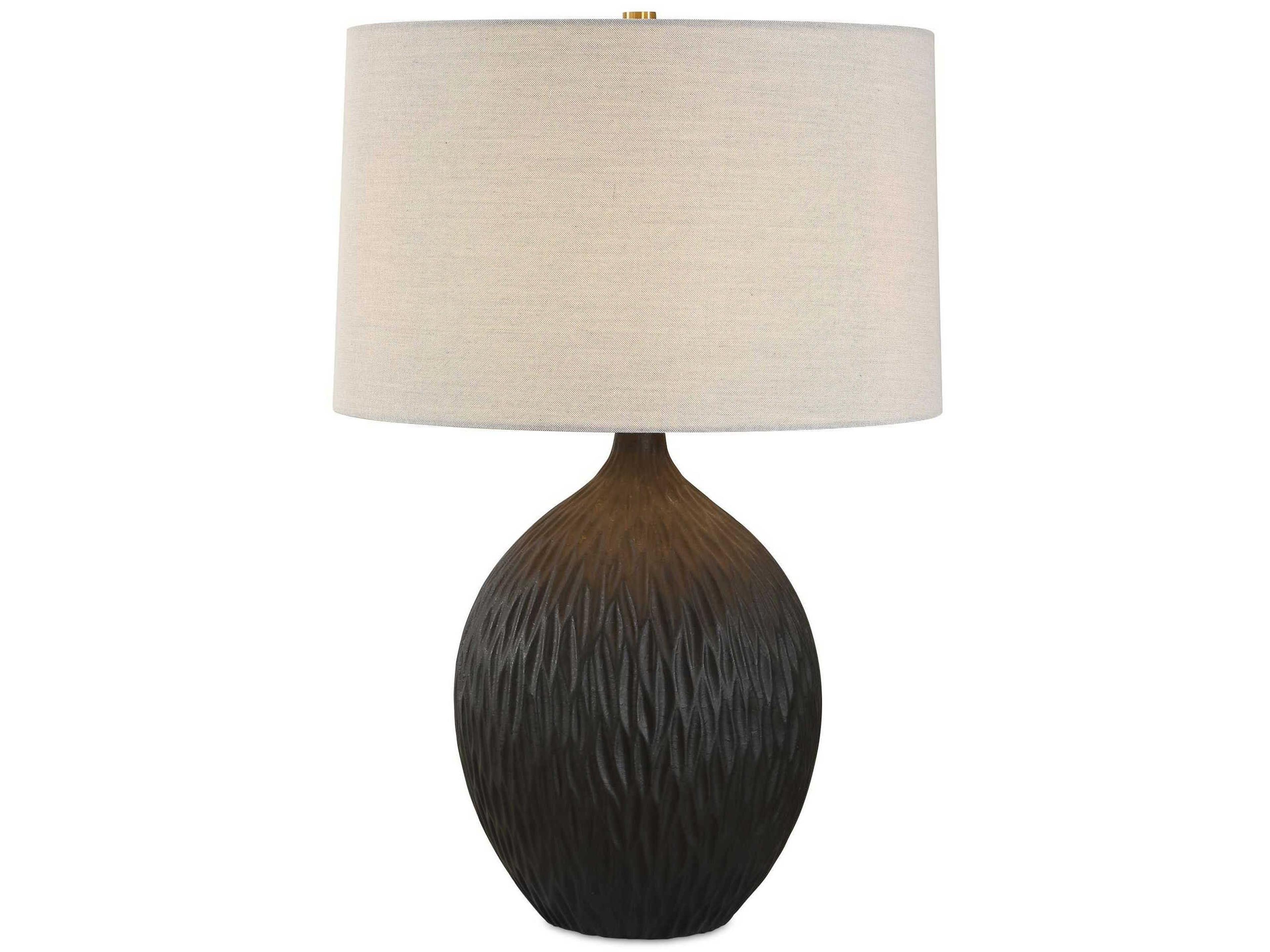 Levee Satin Black Slightly Tapered Round Hardback Buffet Lamp