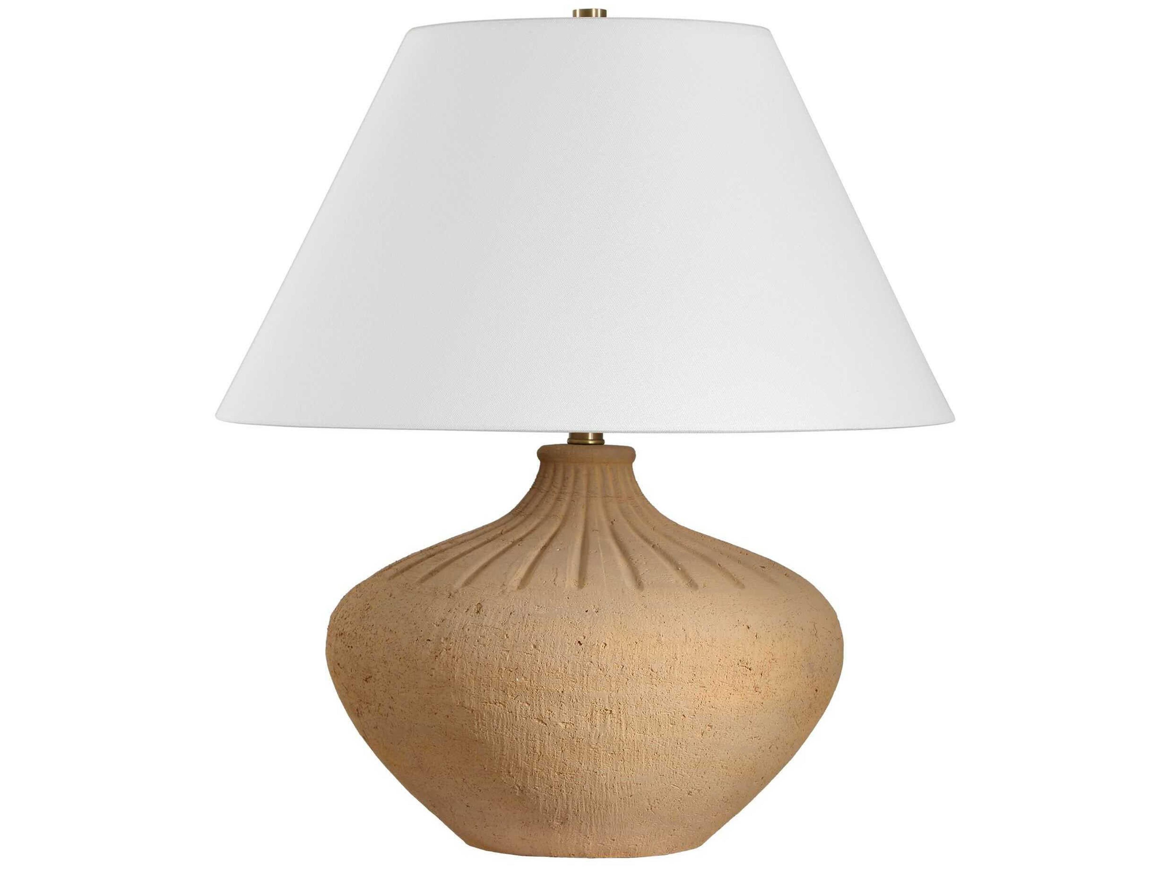 Uttermost Eldon Warm Earth Round Hardback Rolled Edge Brown Table Lamp