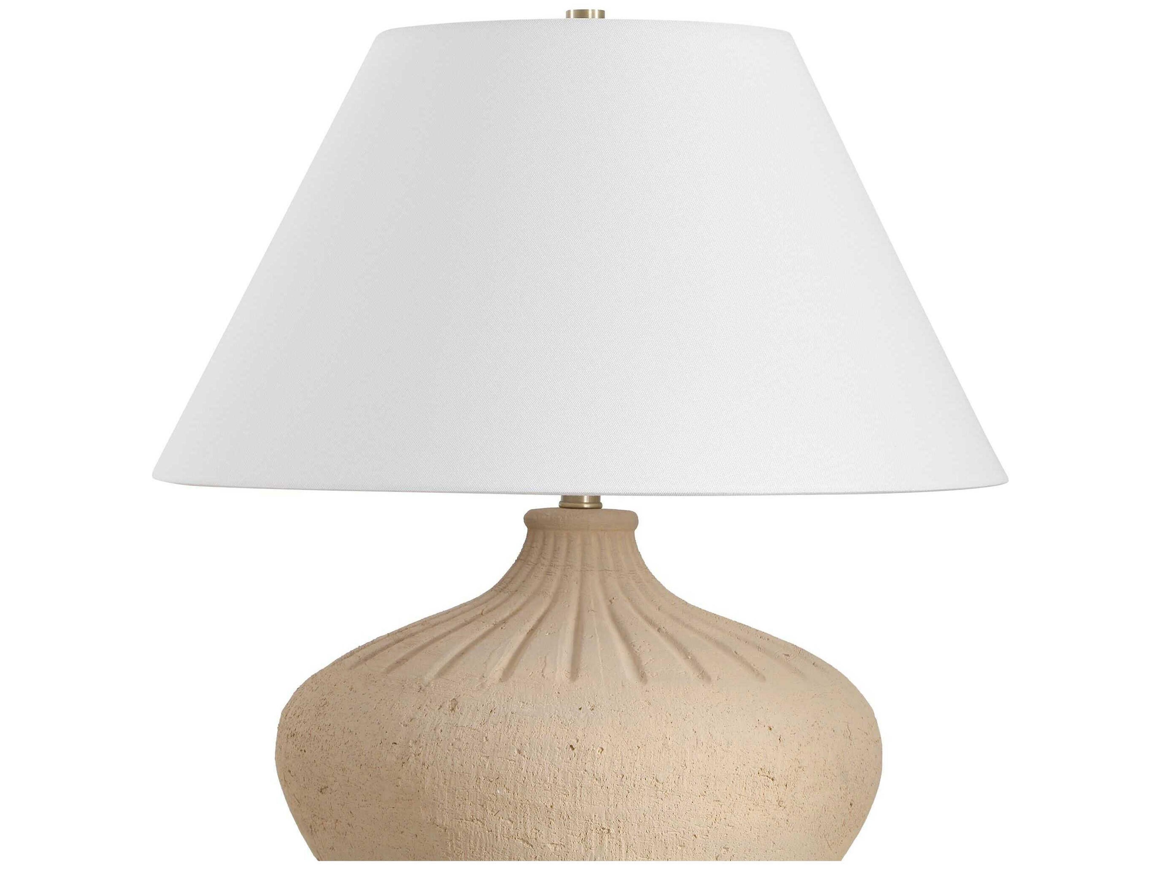 Uttermost Eldon Warm Earth Round Hardback Rolled Edge Brown Table Lamp