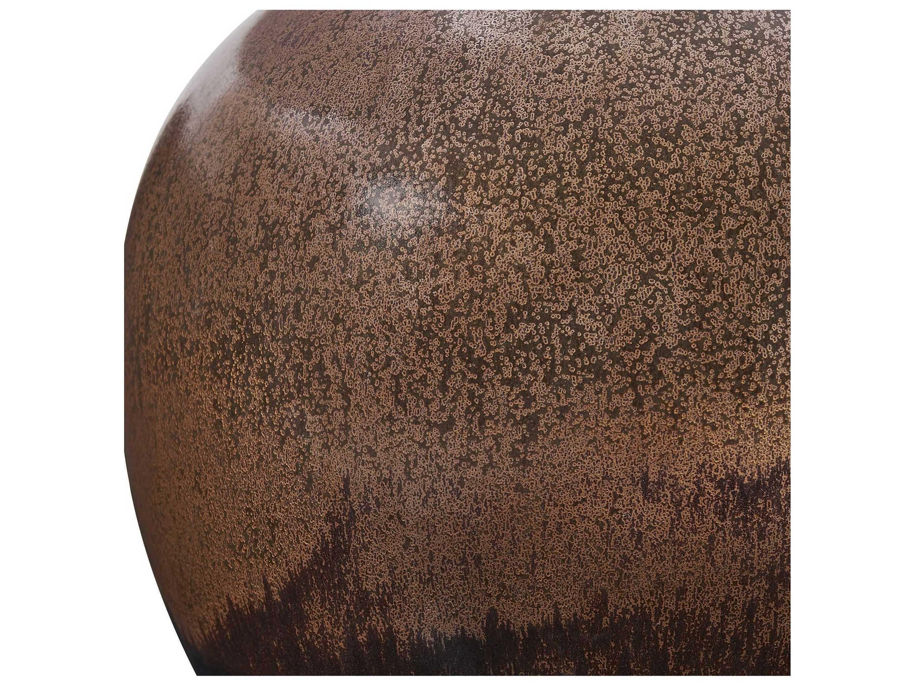 Uttermost Brownell Metallic Rust Brown Round With Liner Bronze Table Lamp