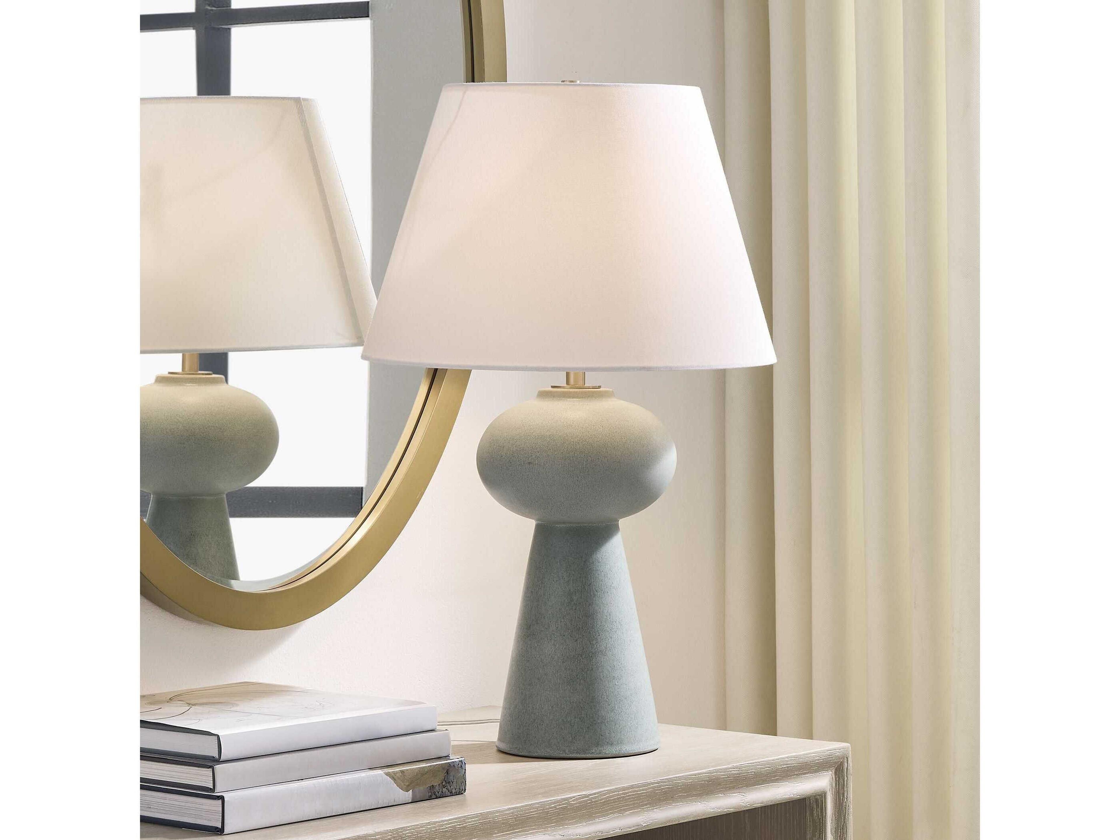 Uttermost Elwyn Light Dusty Blue Round With Liner Buffet Lamp