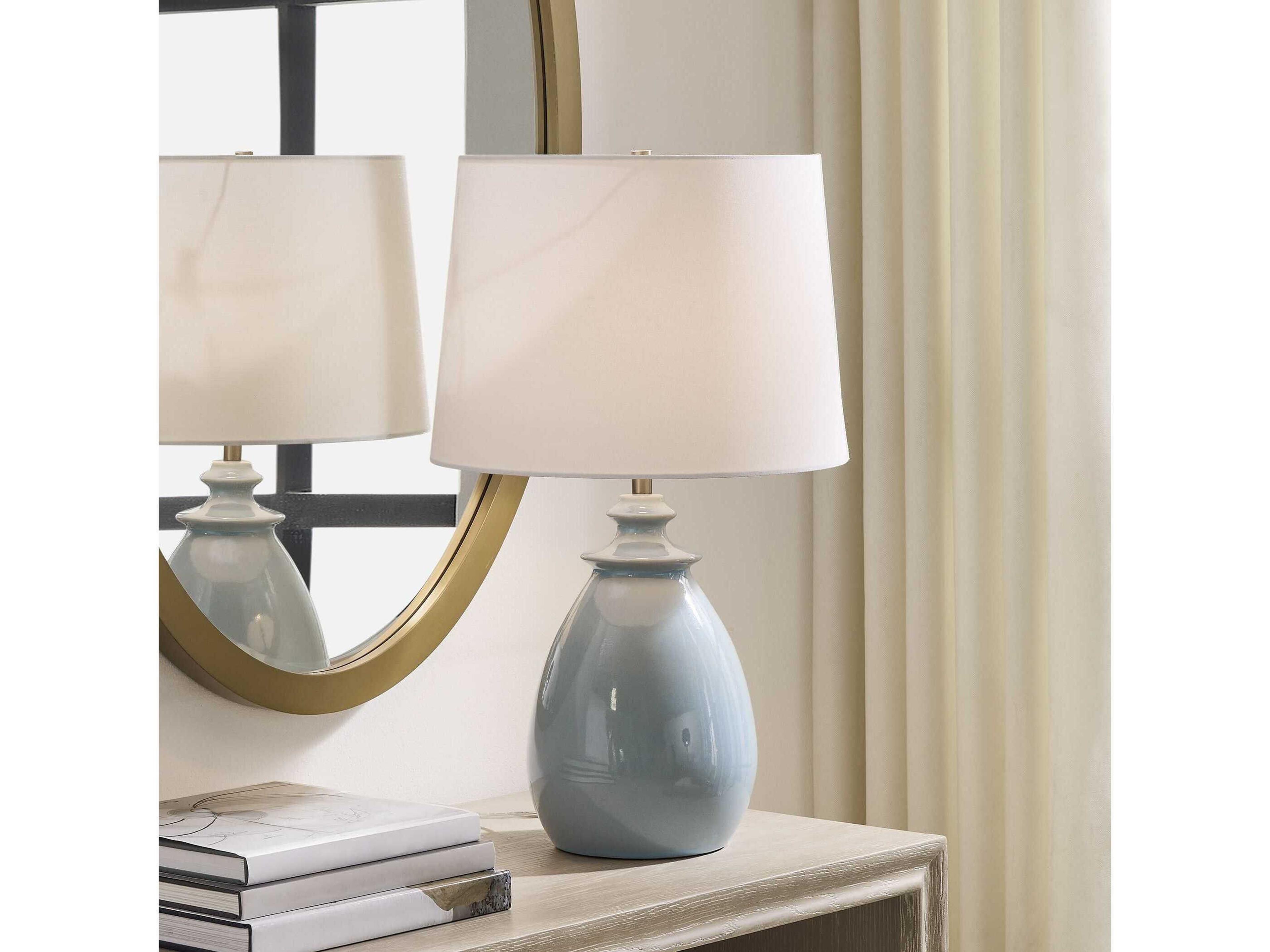 Uttermost Lorene Light Blue Round With Liner Buffet Lamp