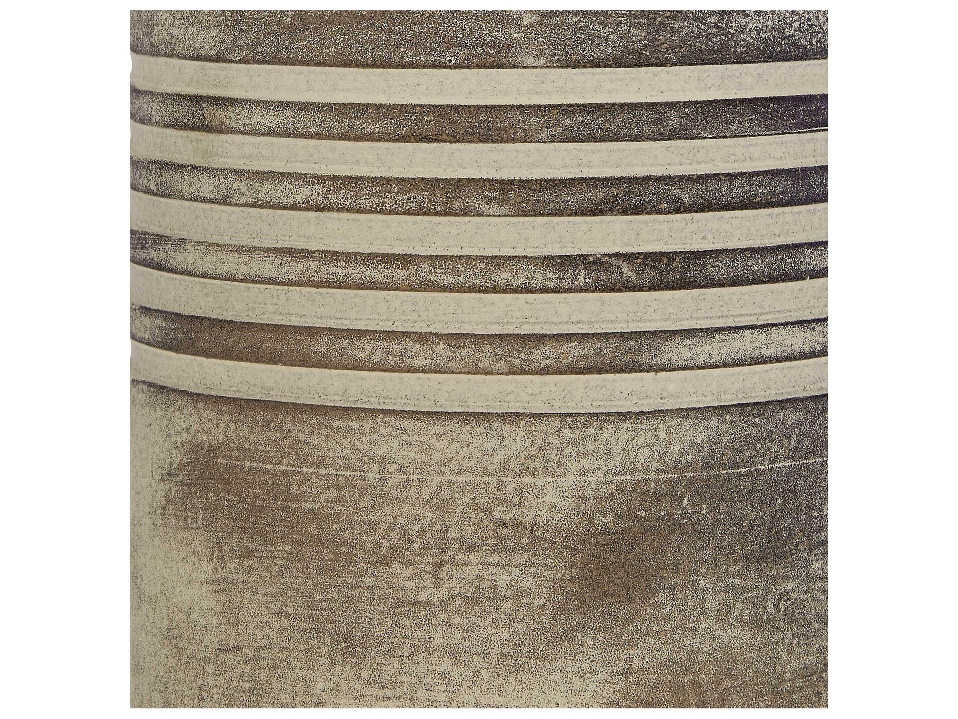 Uttermost Vale Subtle Gray Wash Round With Liner Brown Buffet Lamp