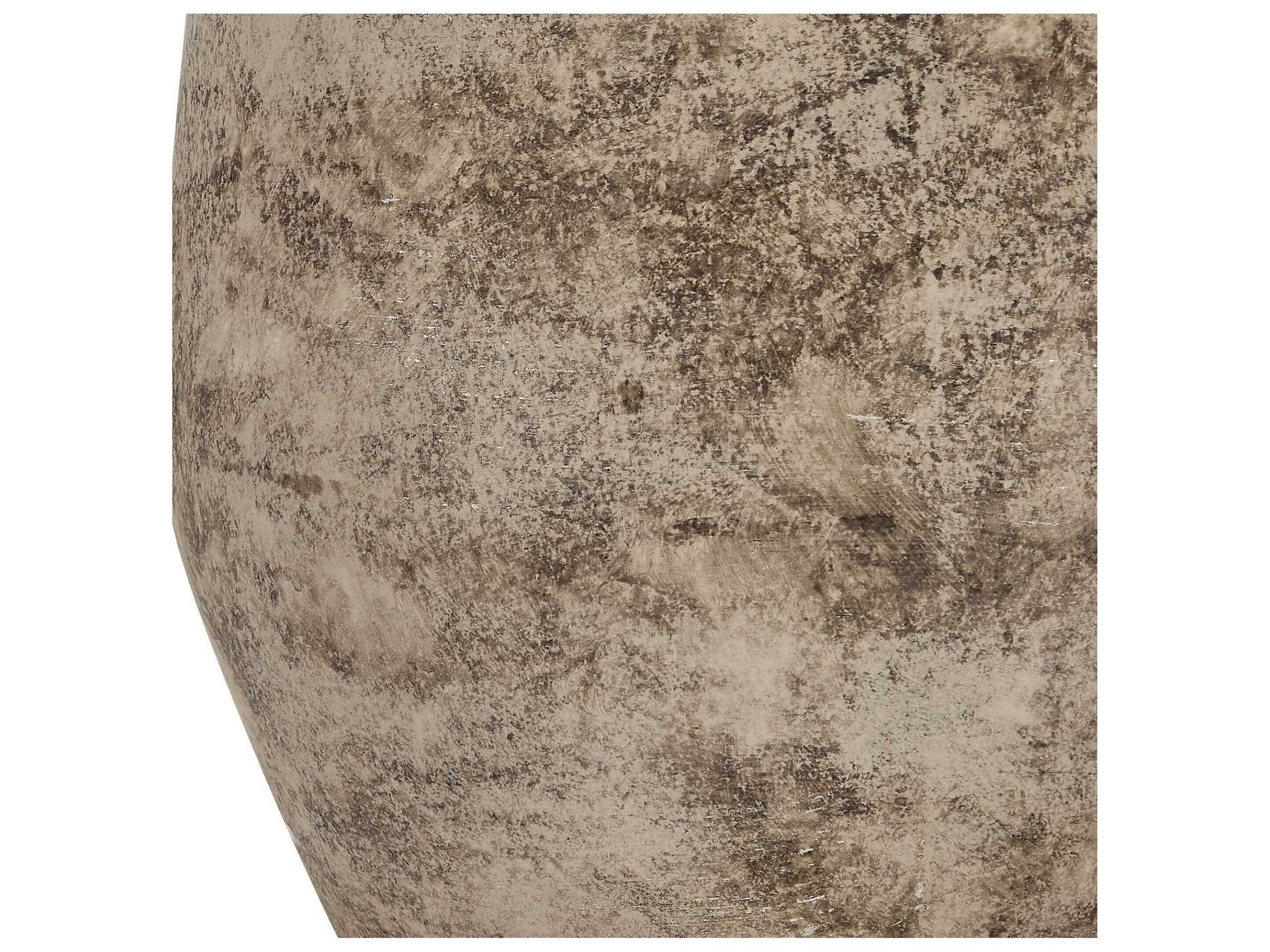 Uttermost Dunford Aged Light Gray Round With Liner Brown Buffet Lamp