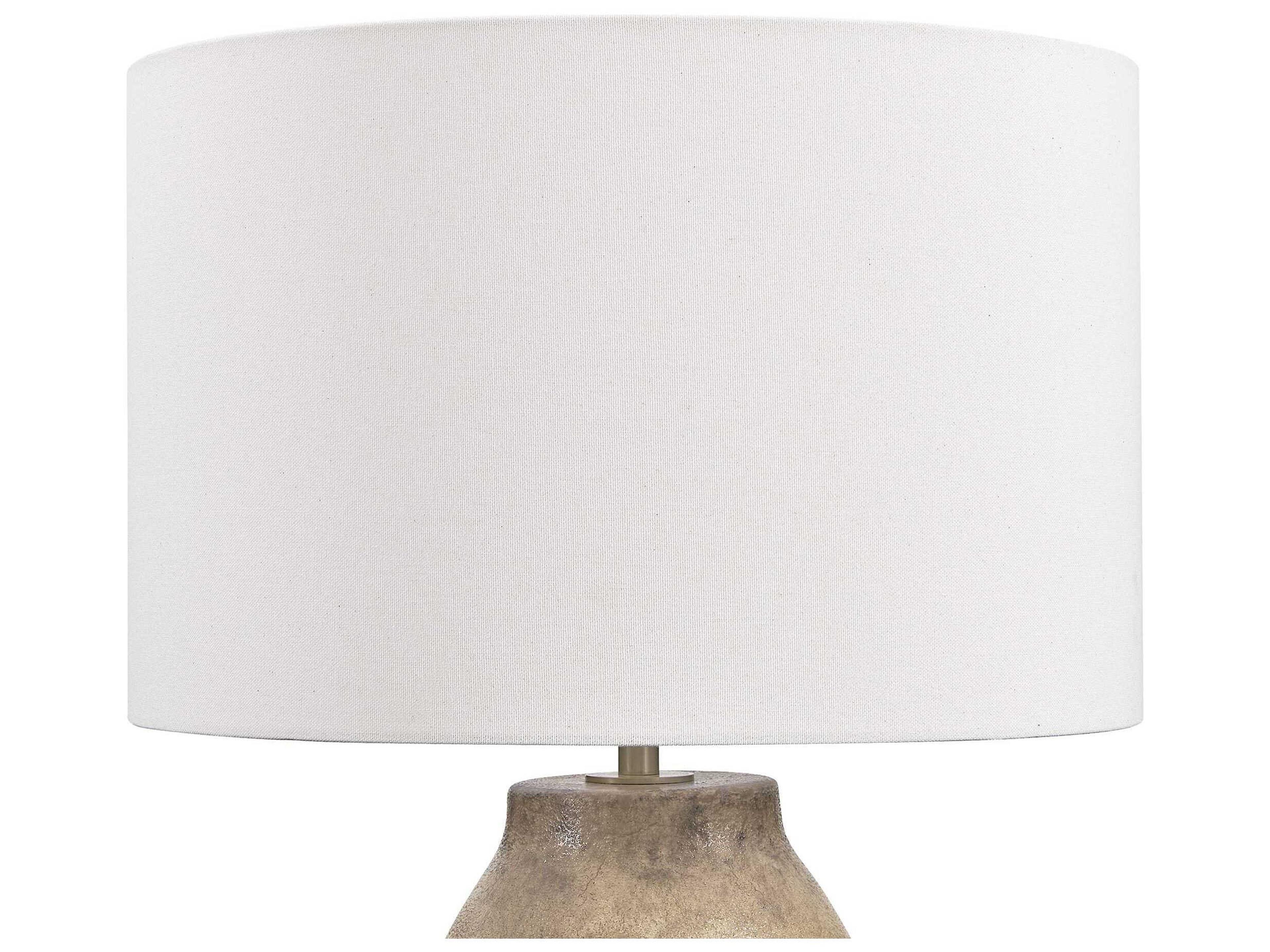 Uttermost Harris Mottled Brown Drum With Liner Buffet Lamp