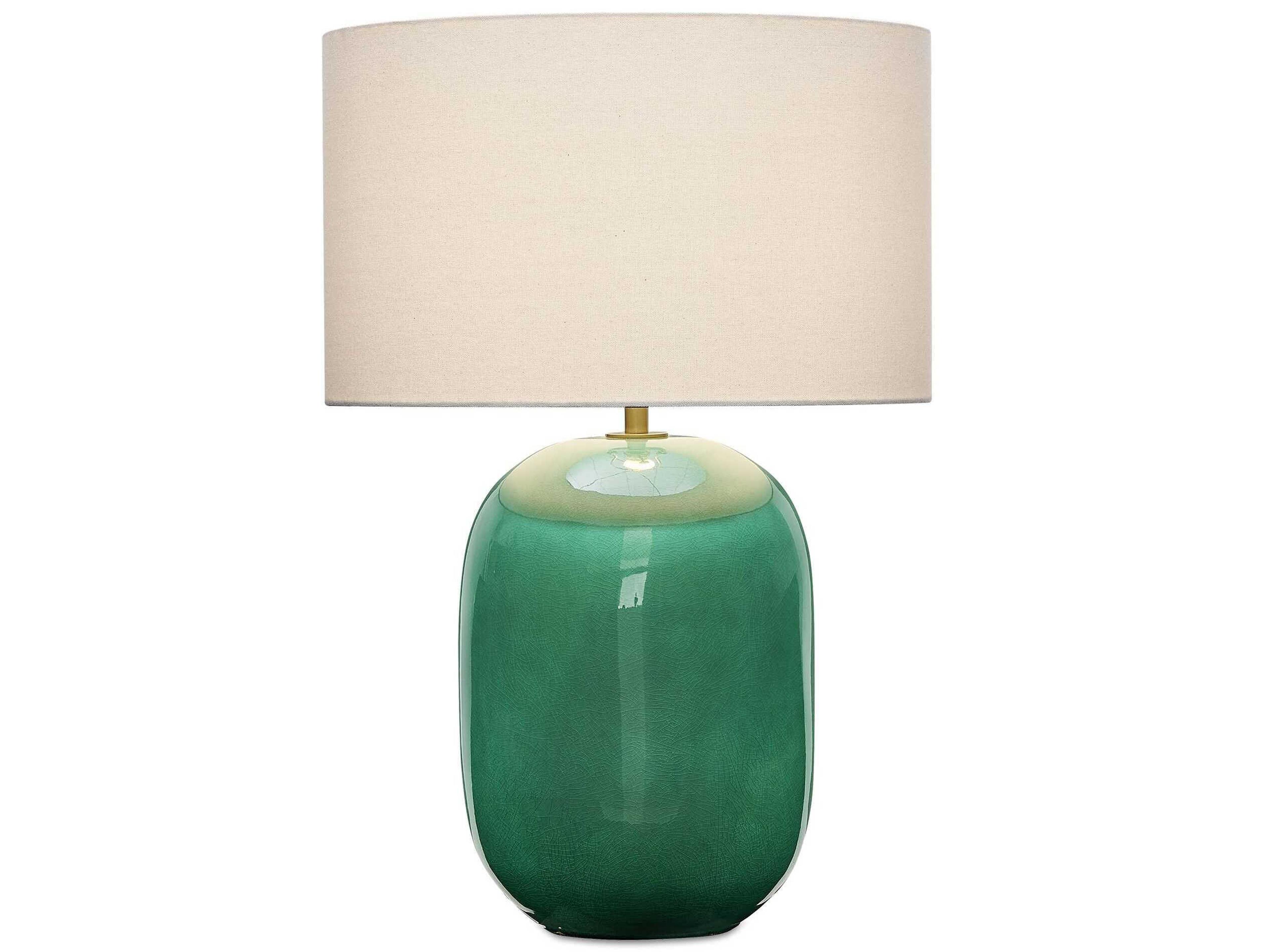 Hollis Teal Drum With Liner Green Buffet Lamp