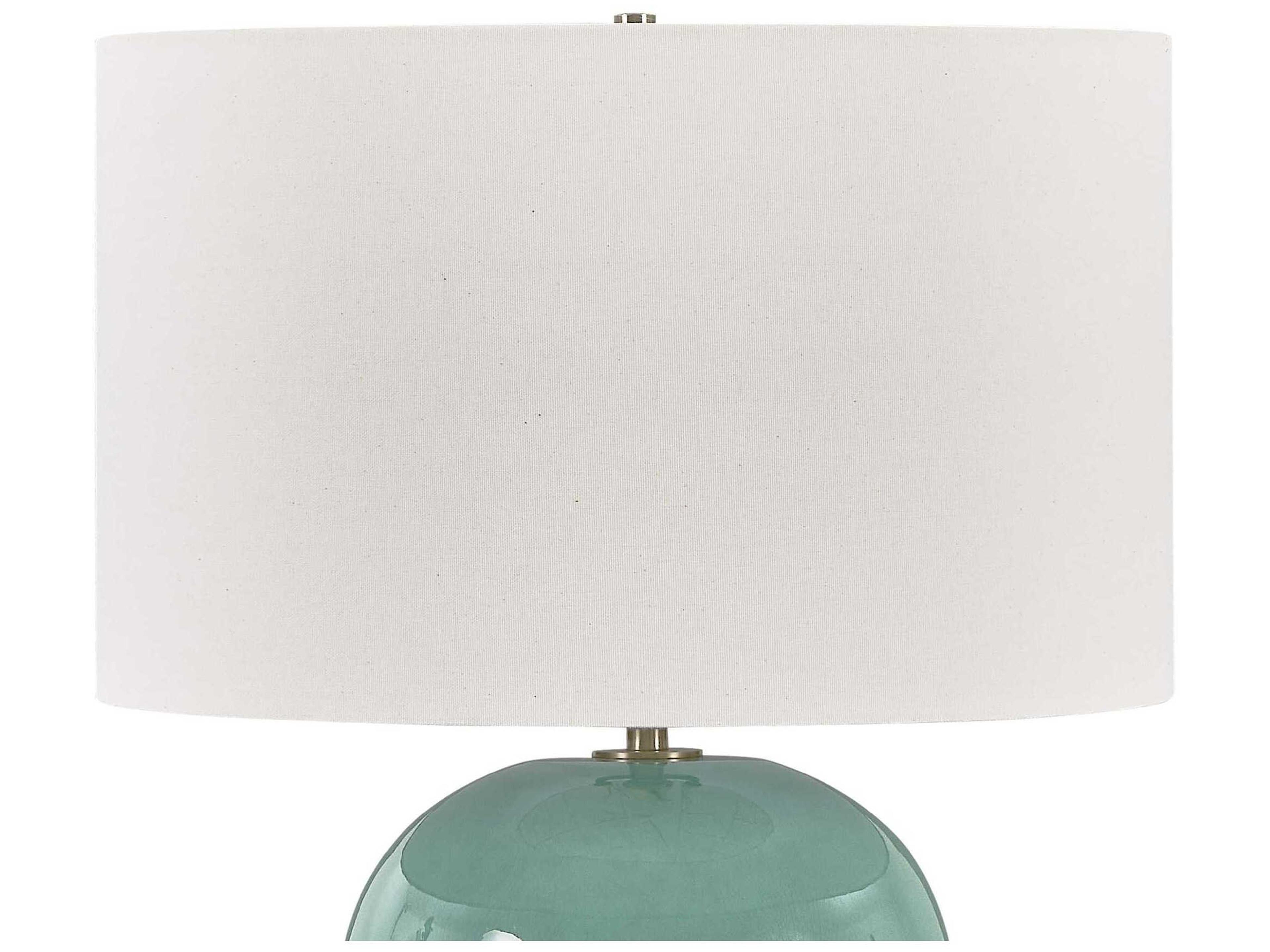 Uttermost Hollis Teal Drum With Liner Green Buffet Lamp