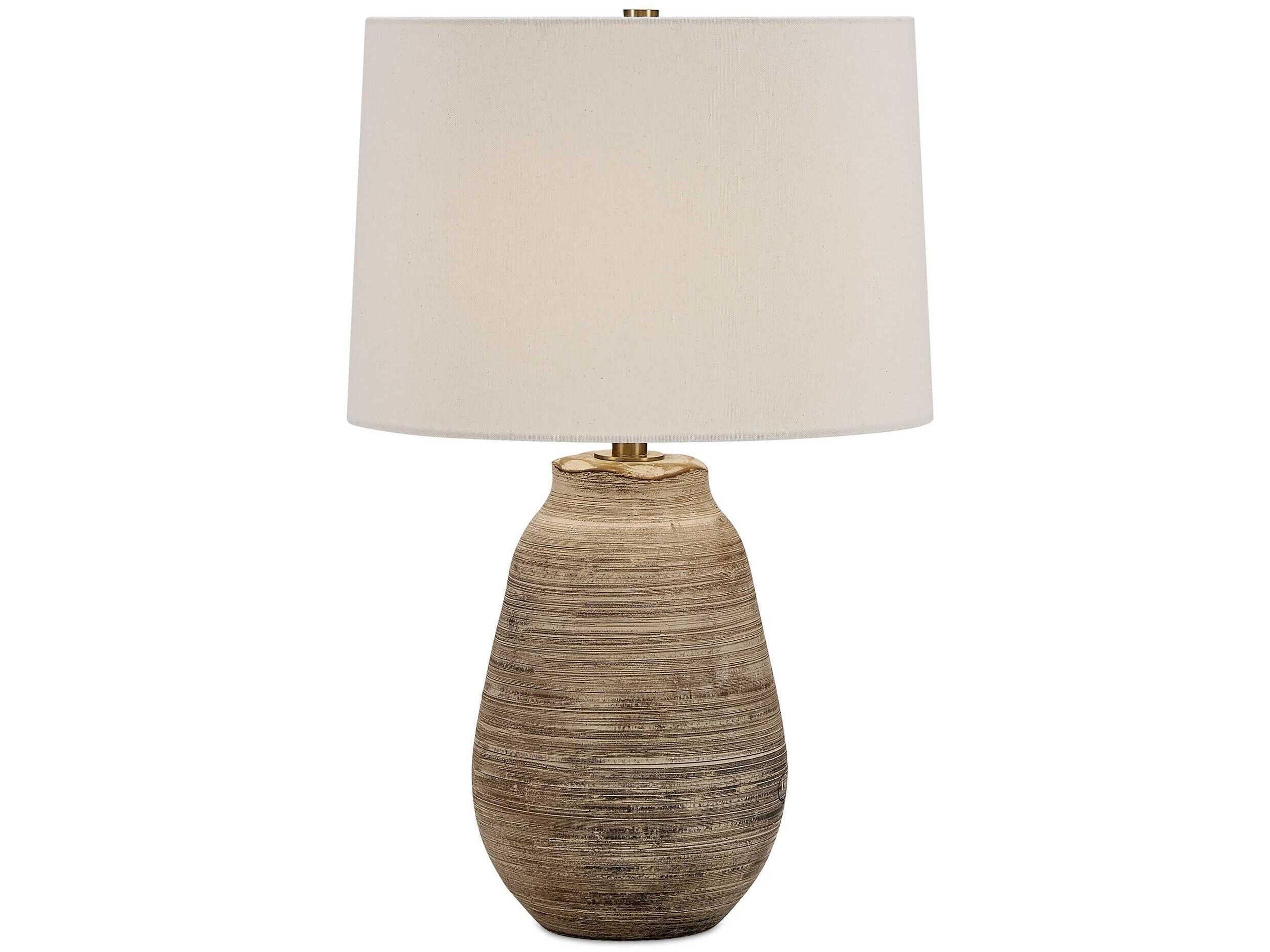 Tonachio Rustic Dark Brown Round With Liner Buffet Lamp