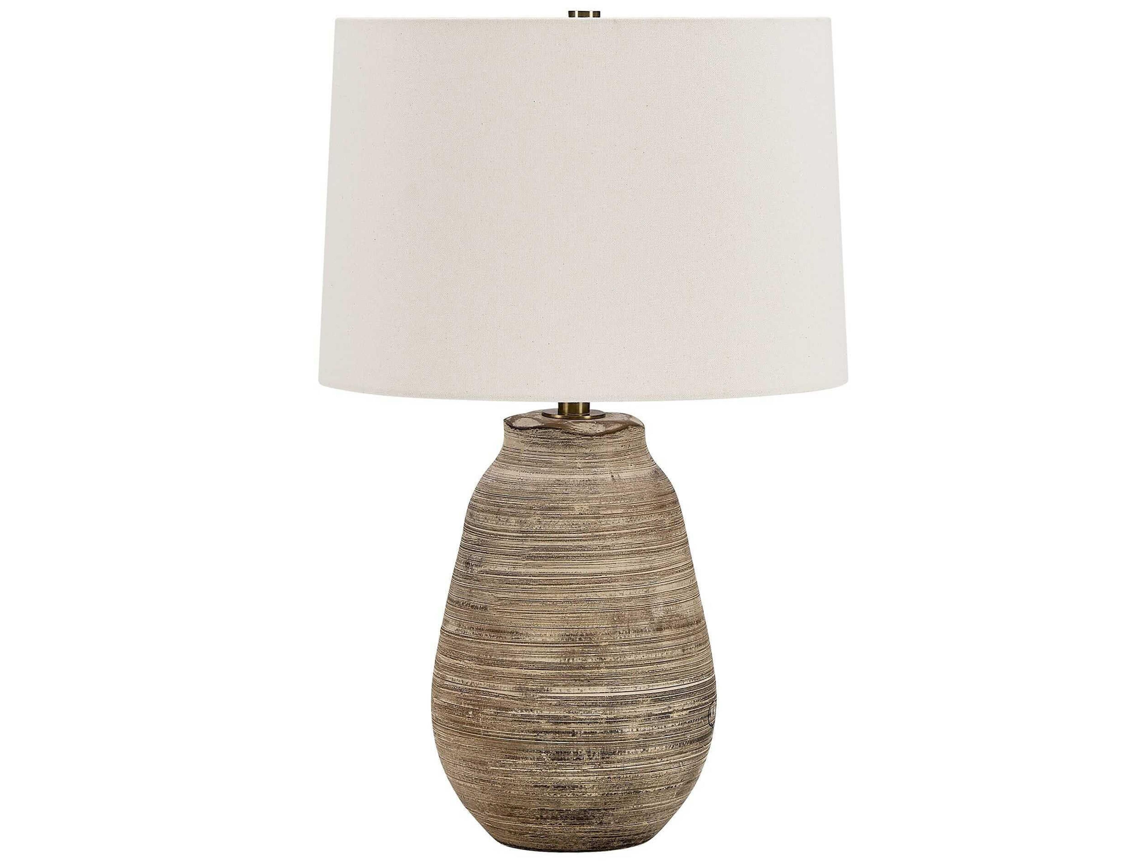 Uttermost Tonachio Rustic Dark Brown Round With Liner Buffet Lamp