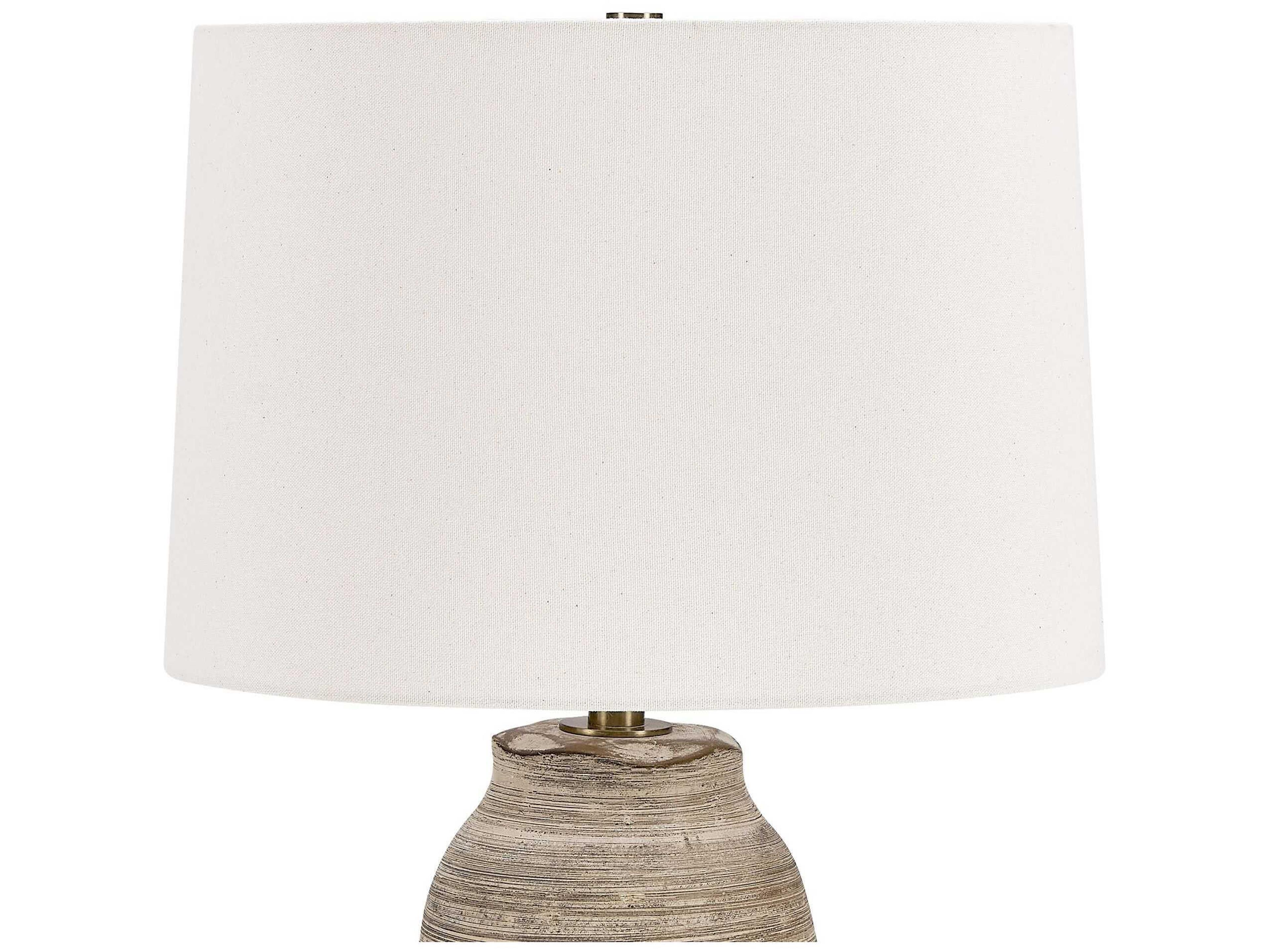 Uttermost Tonachio Rustic Dark Brown Round With Liner Buffet Lamp