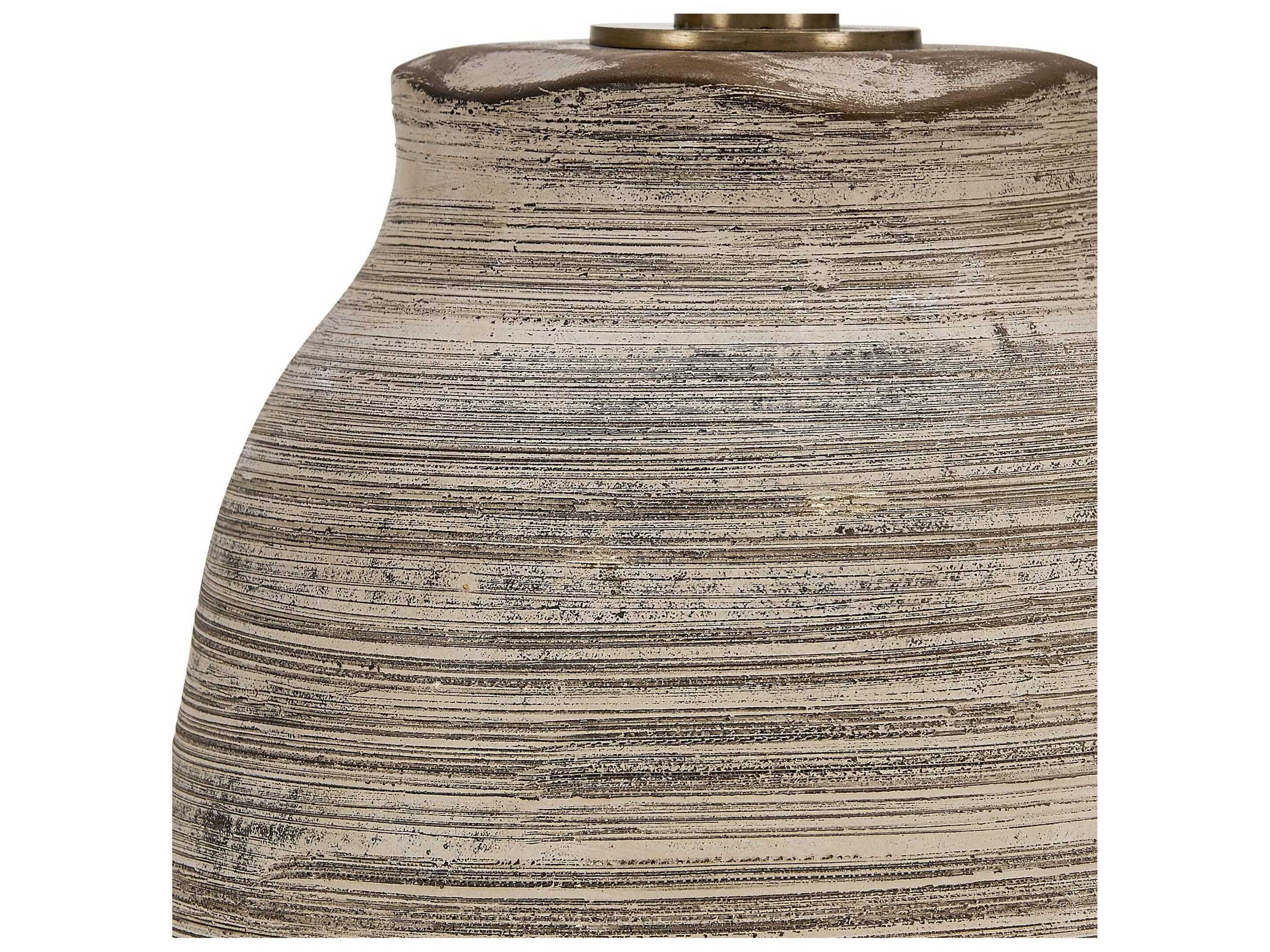 Uttermost Tonachio Rustic Dark Brown Round With Liner Buffet Lamp