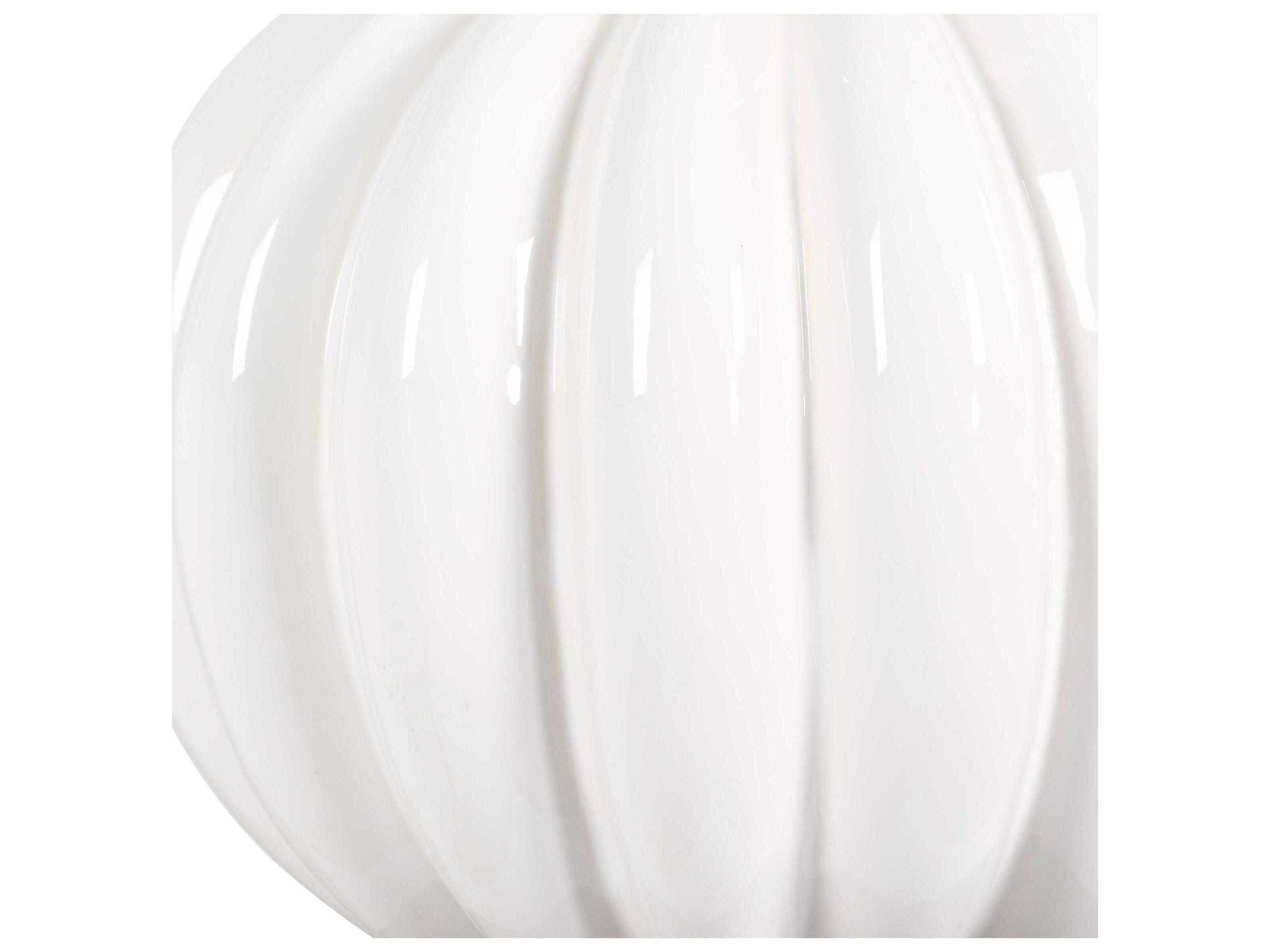 Uttermost Irena Glossy White Round Drum Hardback Buffet Lamp