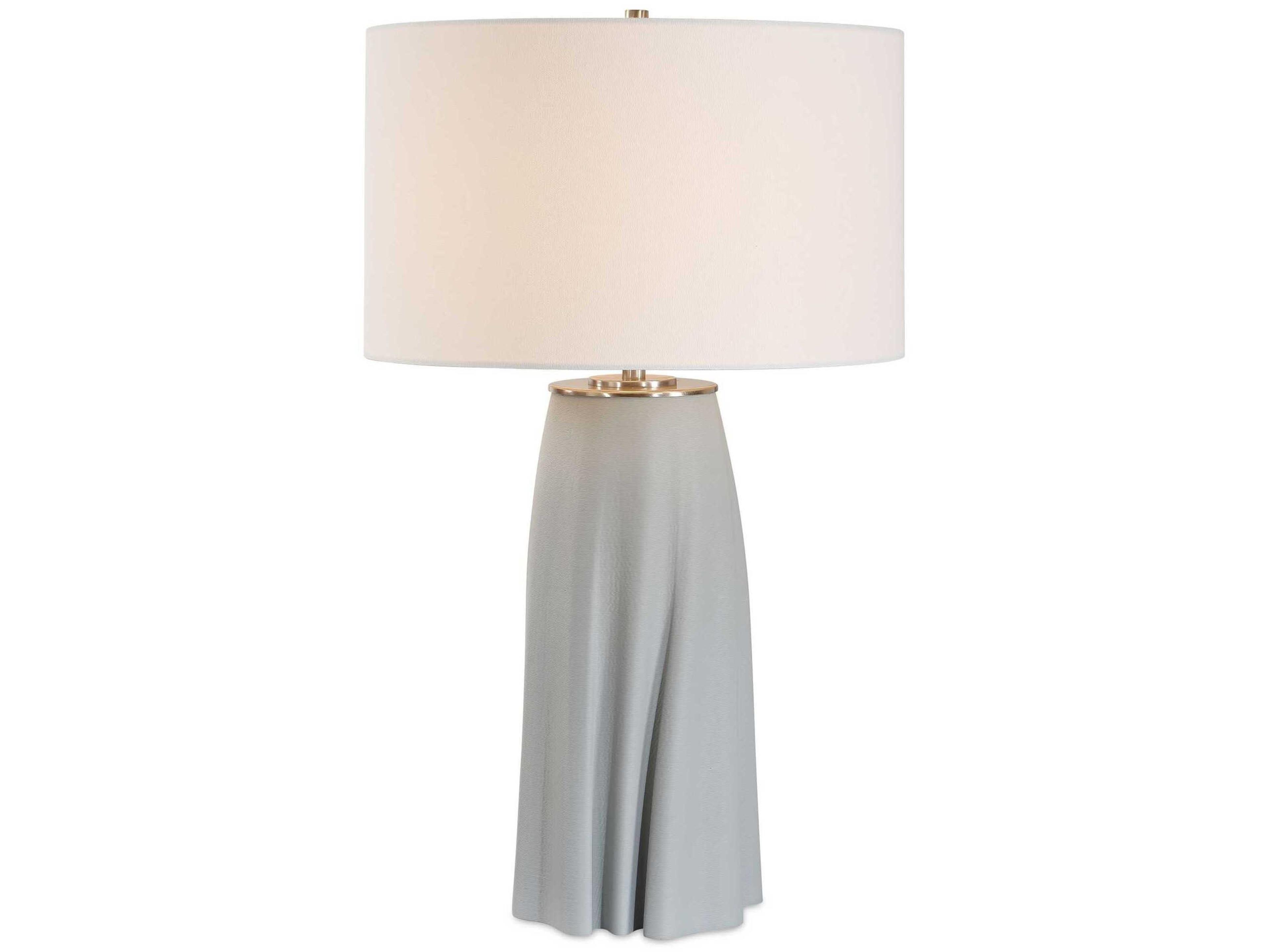 Cover Up Muted Light Blue Drum Hardback Rolled Edge Buffet Lamp