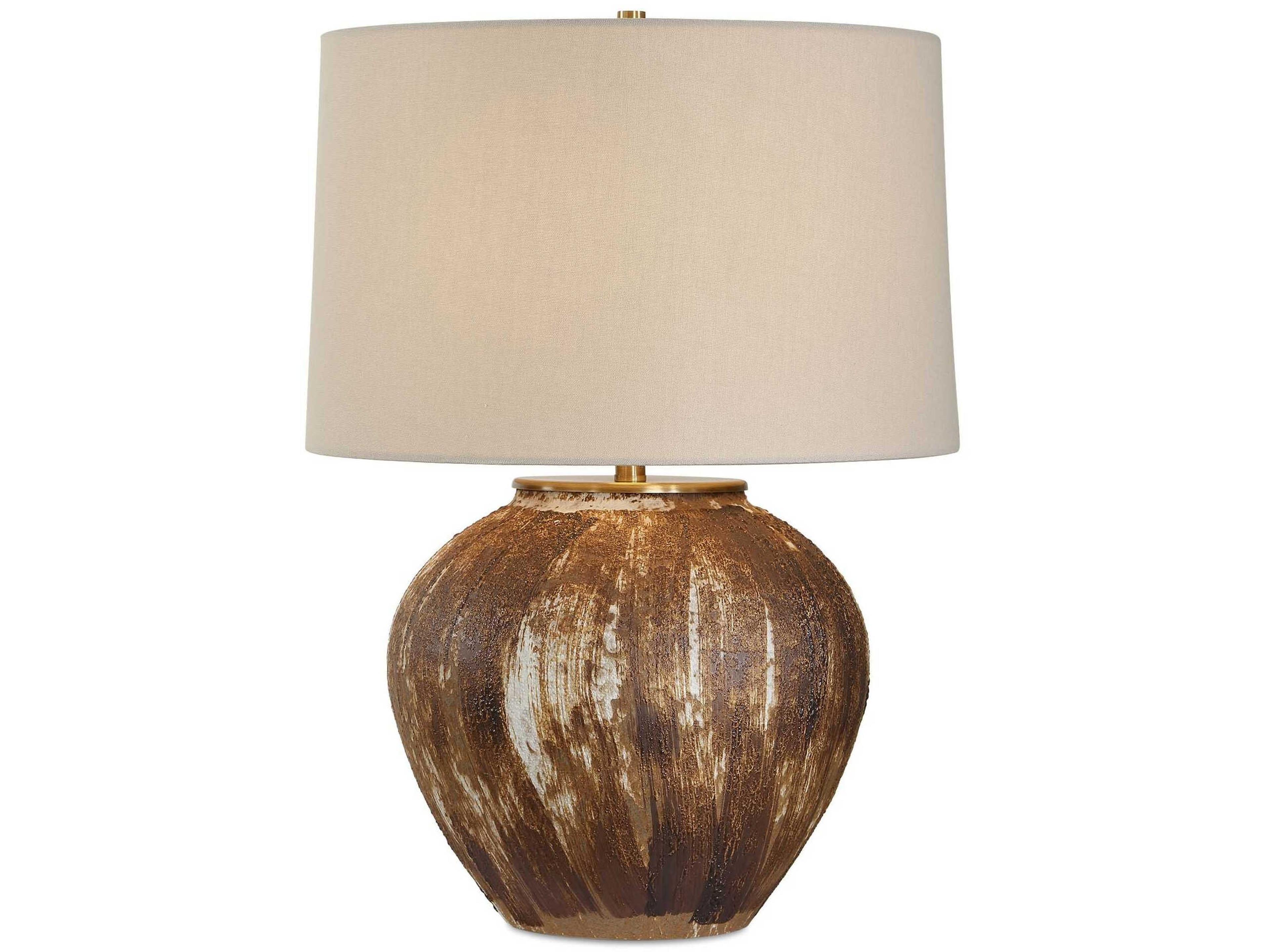 McKinley Chocolate Brown Round Hardback Table Lamp