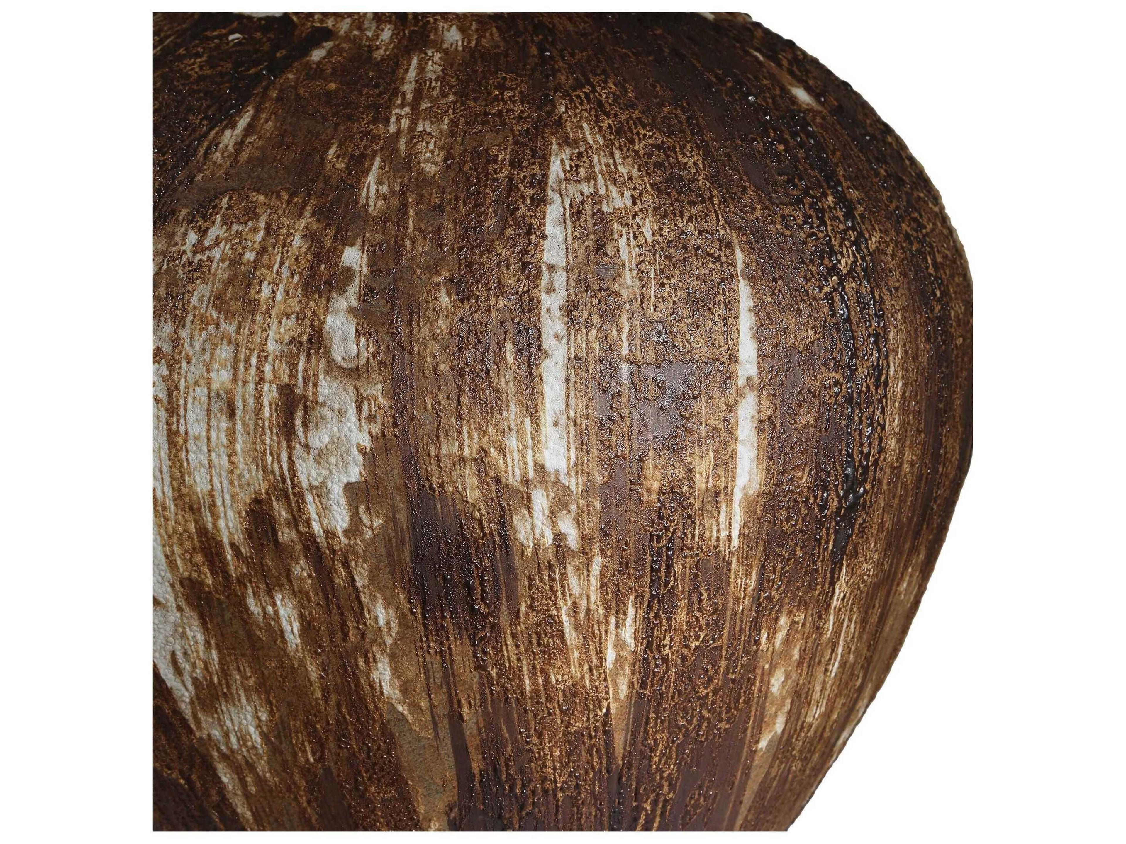 Uttermost McKinley Chocolate Brown Round Hardback Table Lamp