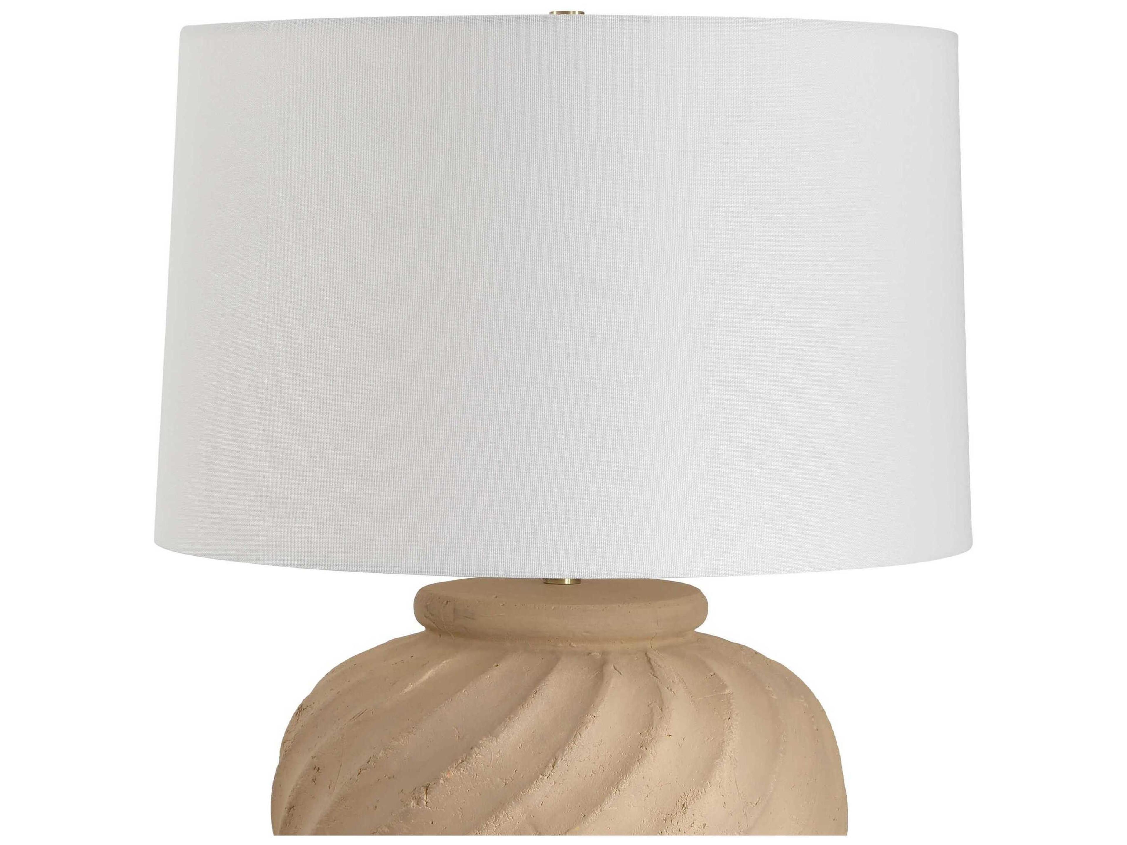 Uttermost Farai Natural Round Hardback Brown Table Lamp