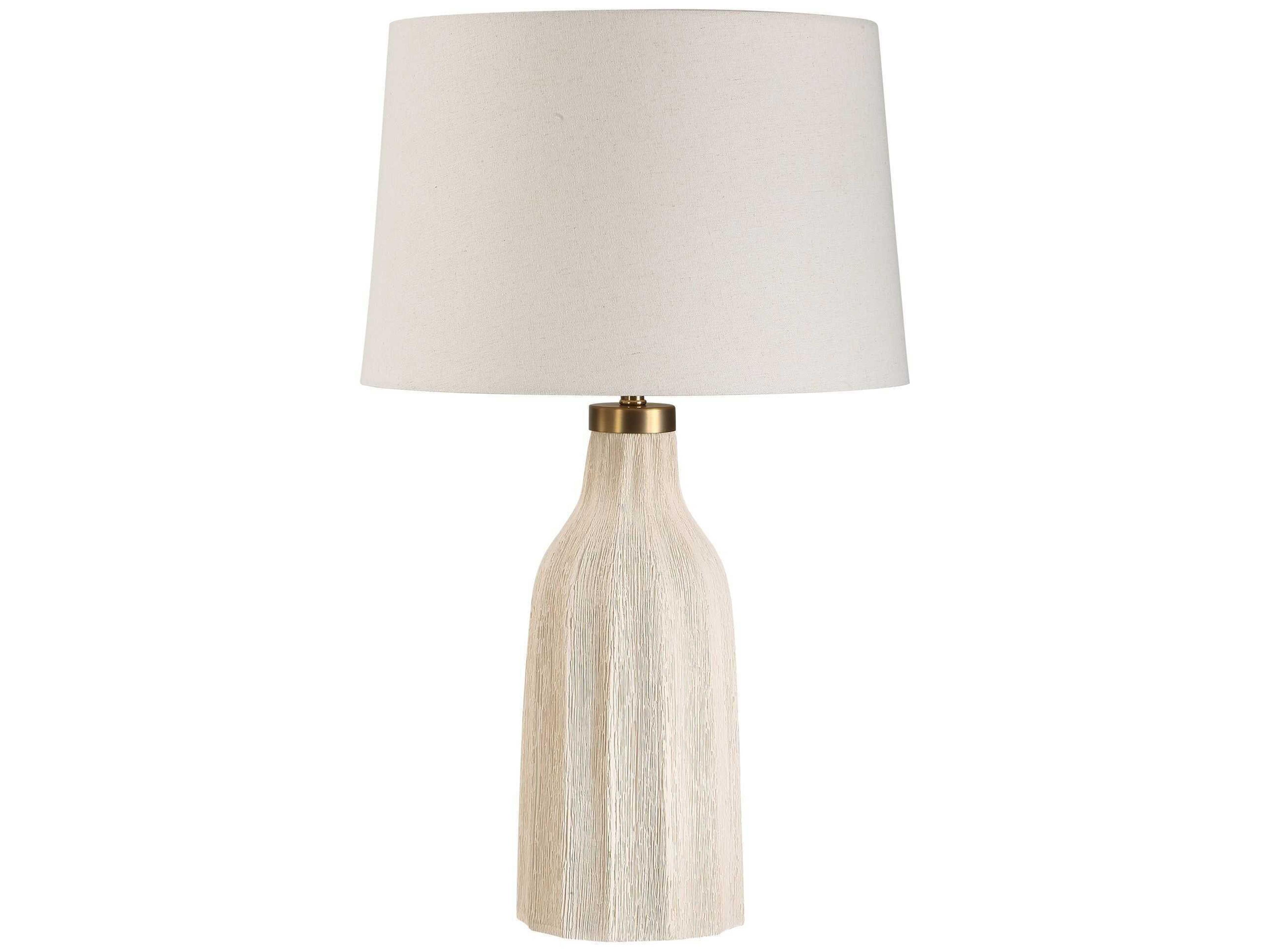 Uttermost Maddox Warm Cream Tapered Round Hardback White Buffet Lamp
