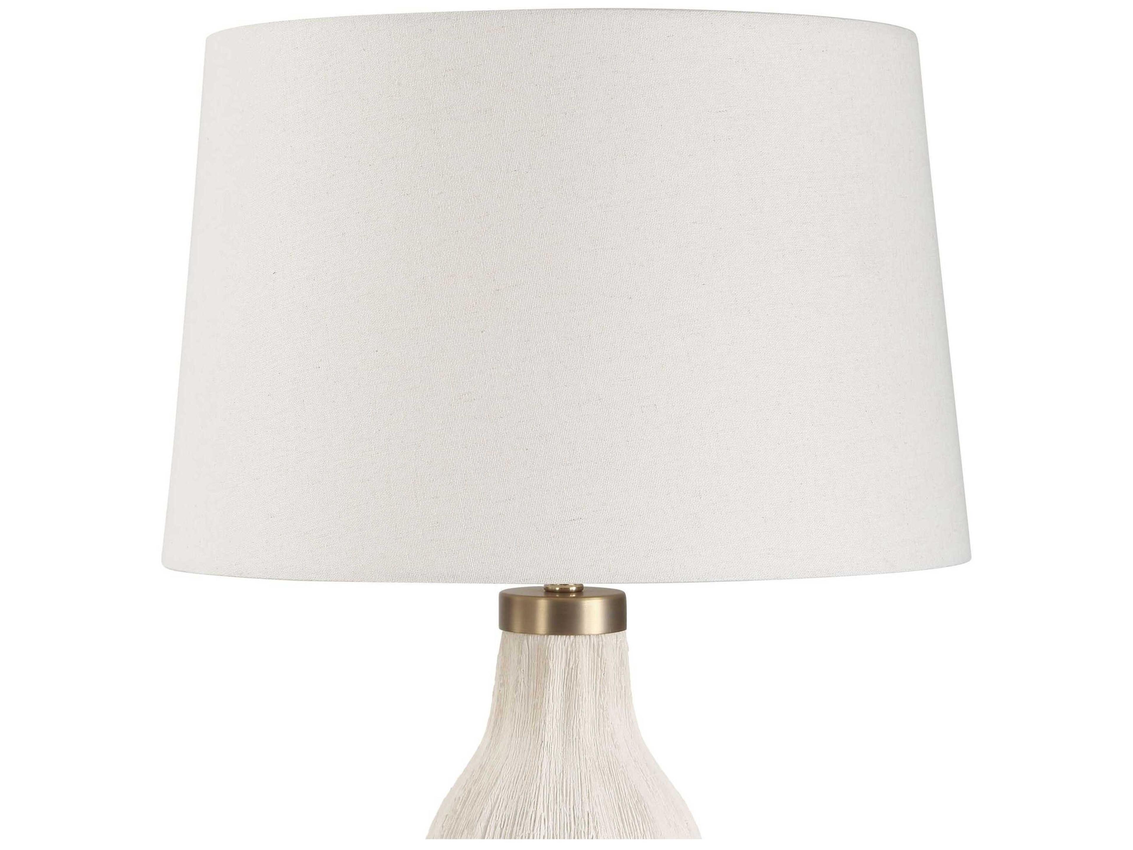 Uttermost Maddox Warm Cream Tapered Round Hardback White Buffet Lamp