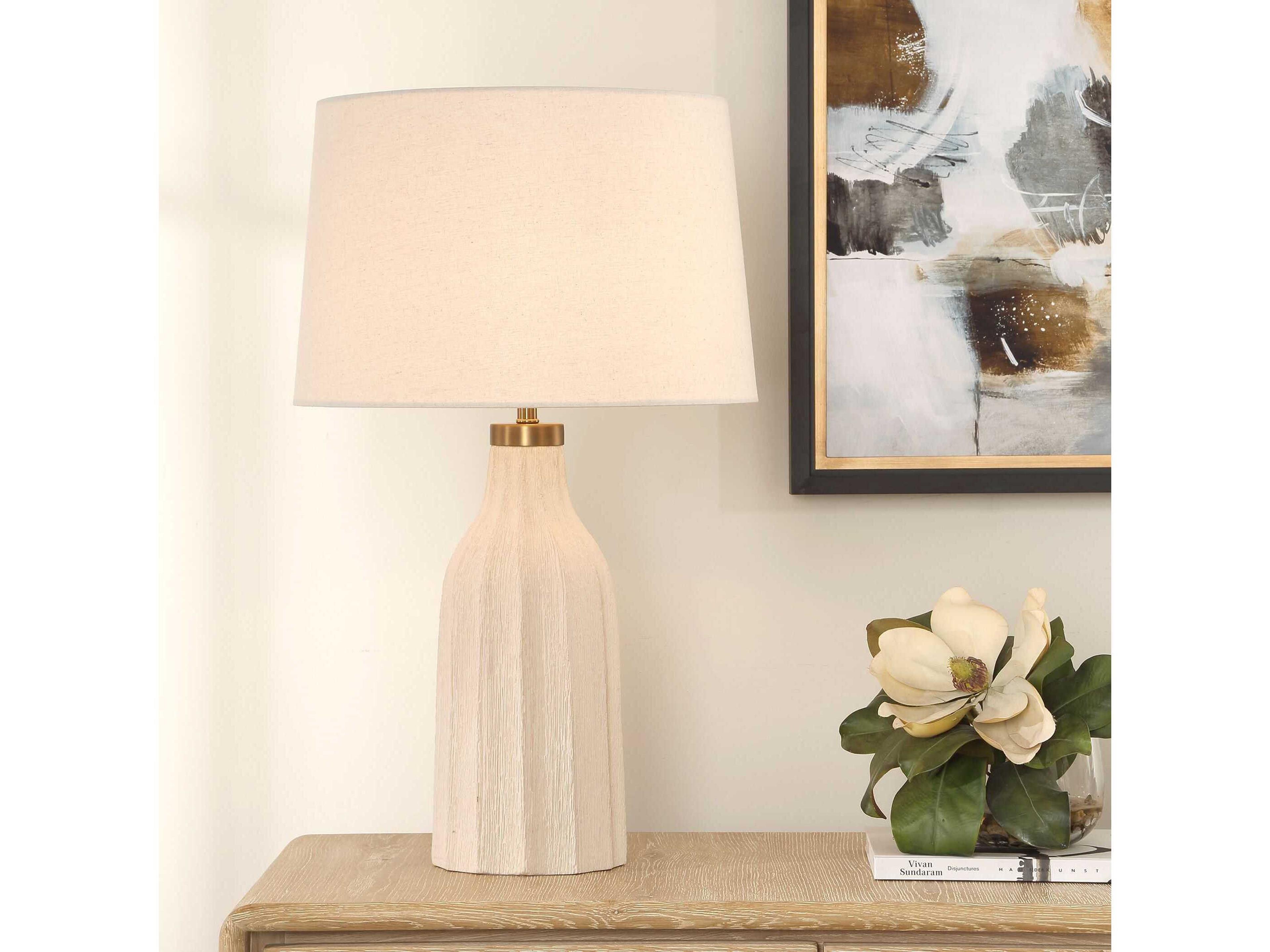 Uttermost Maddox Warm Cream Tapered Round Hardback White Buffet Lamp