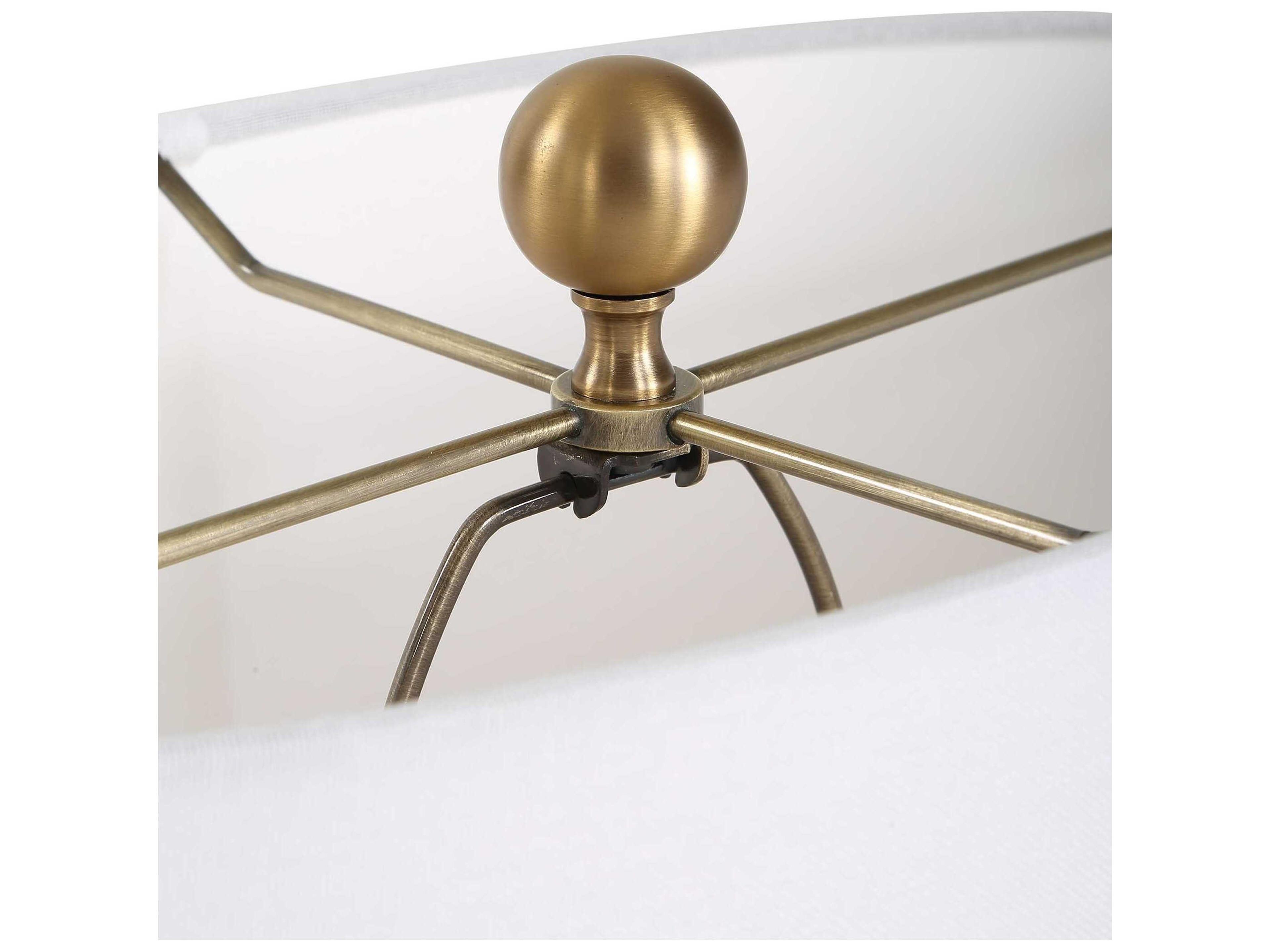 Uttermost Ruffle Up Blue Green Oval Hardback Table Lamp