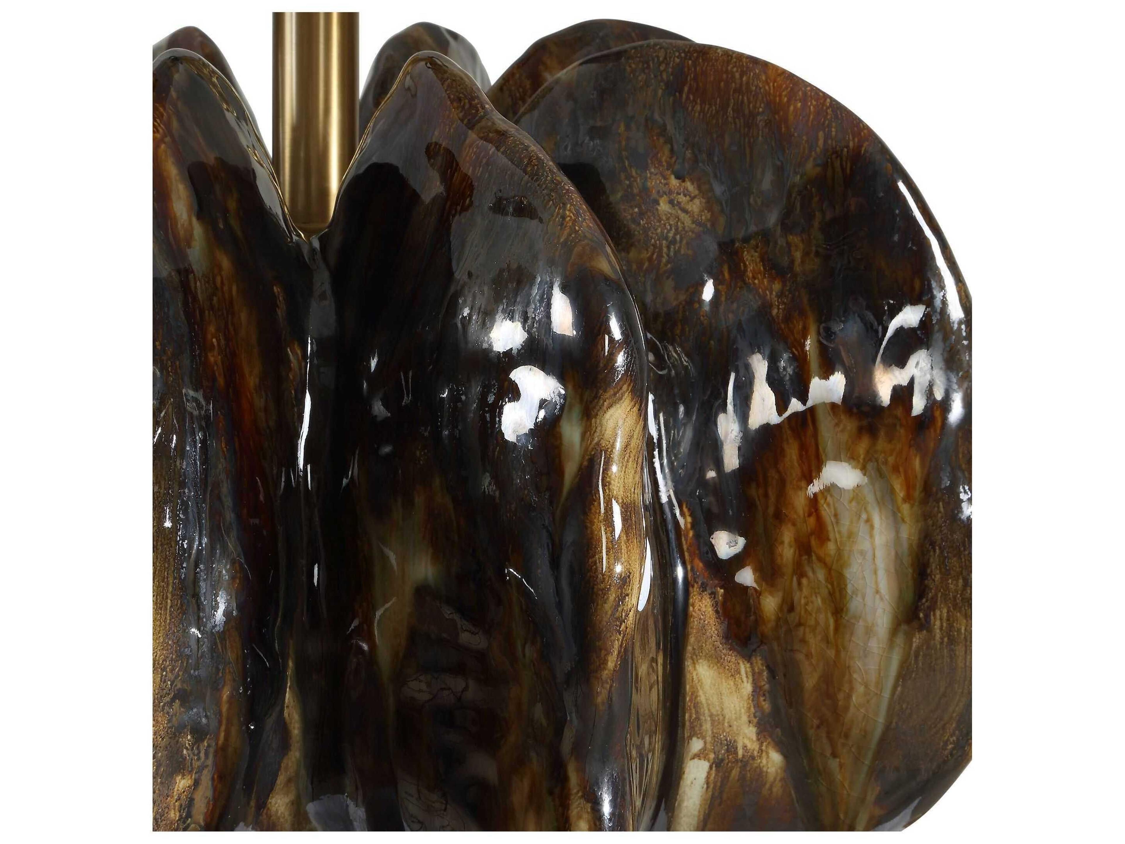 Uttermost Jaudon Chocolate Brown Round Drum Hardback Table Lamp