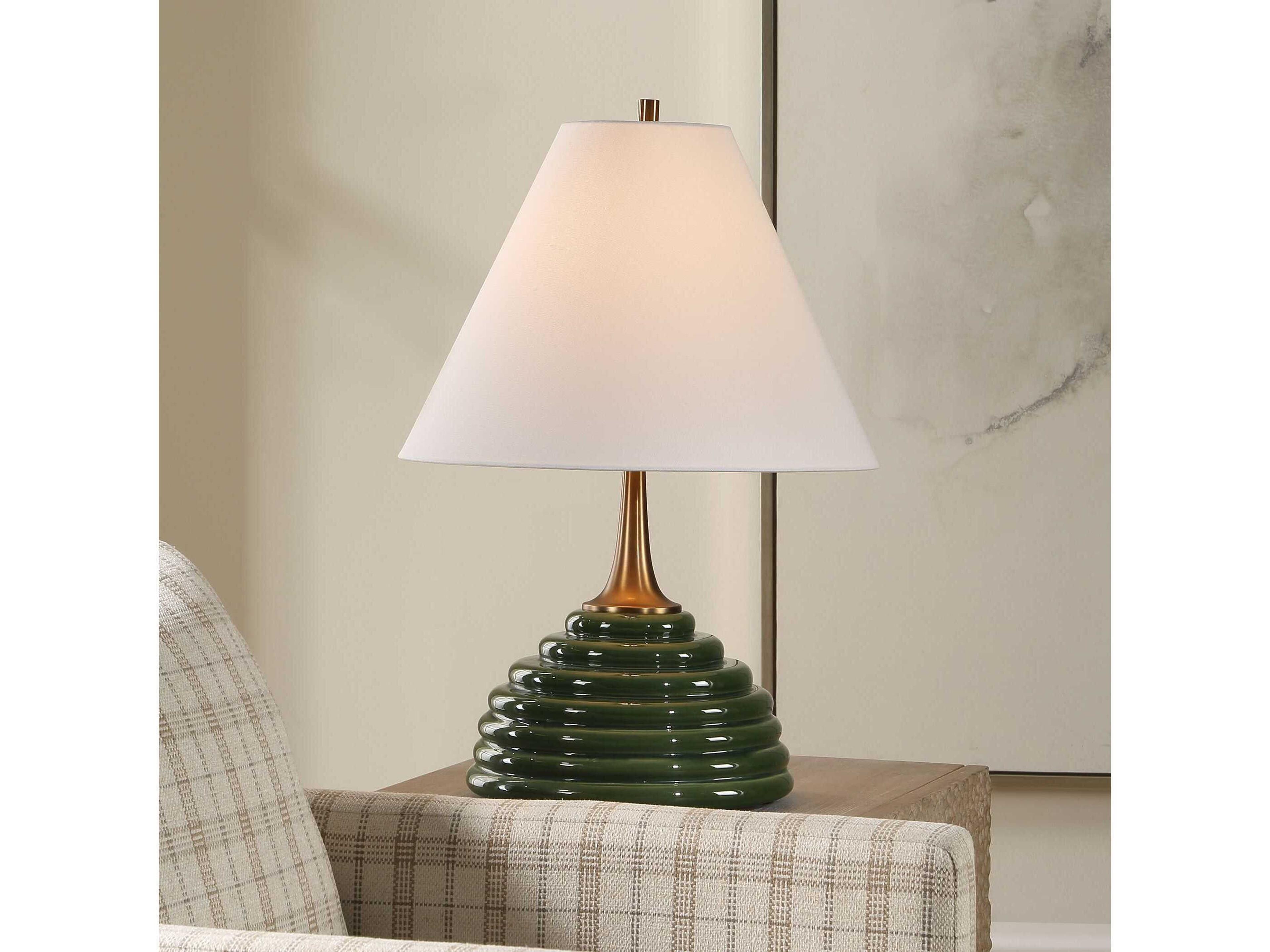 Uttermost McKay Dark Green Coolie Hardback Buffet Lamp