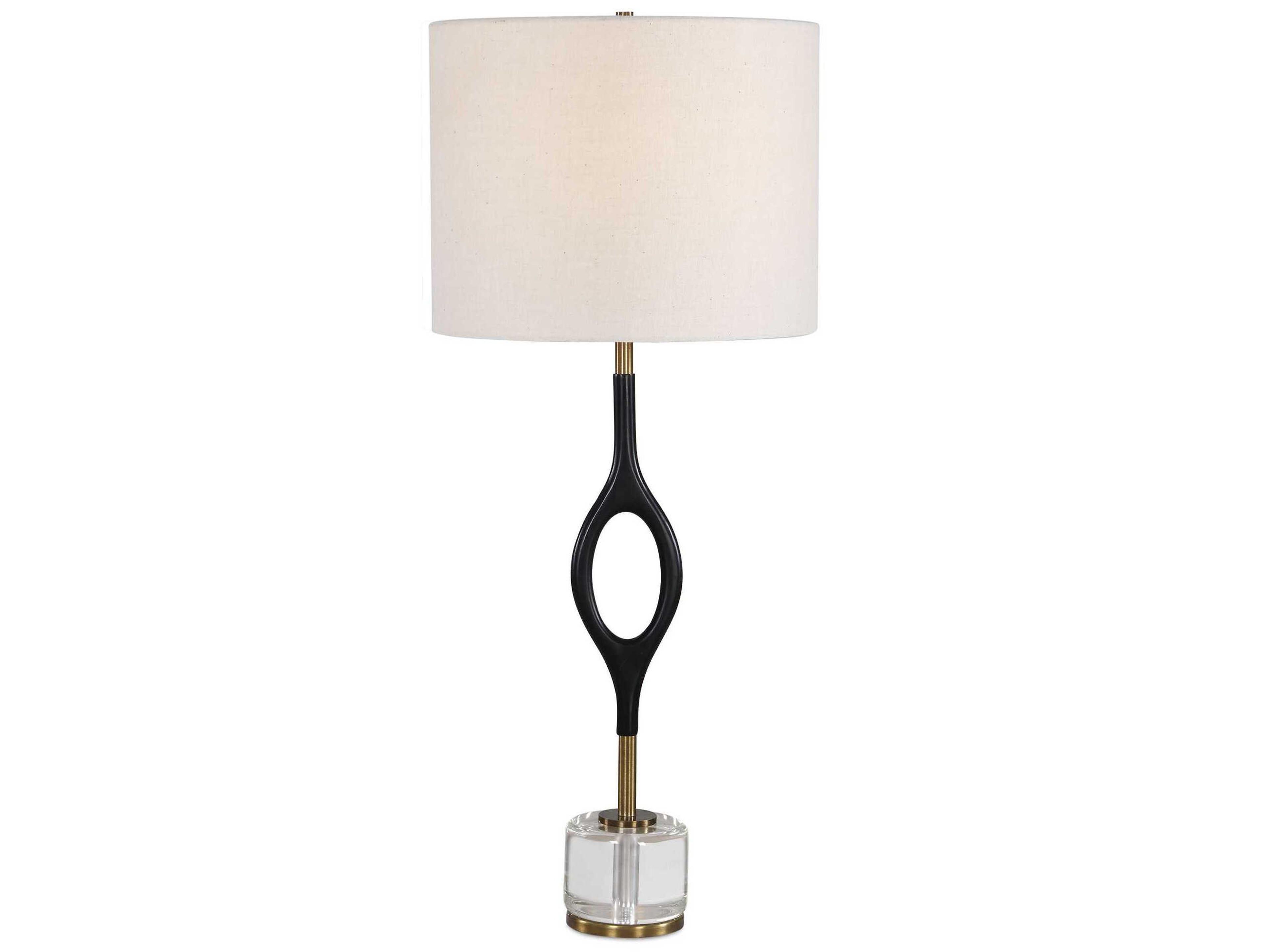 Maryam Warm Black Drum Hardback Buffet Lamp