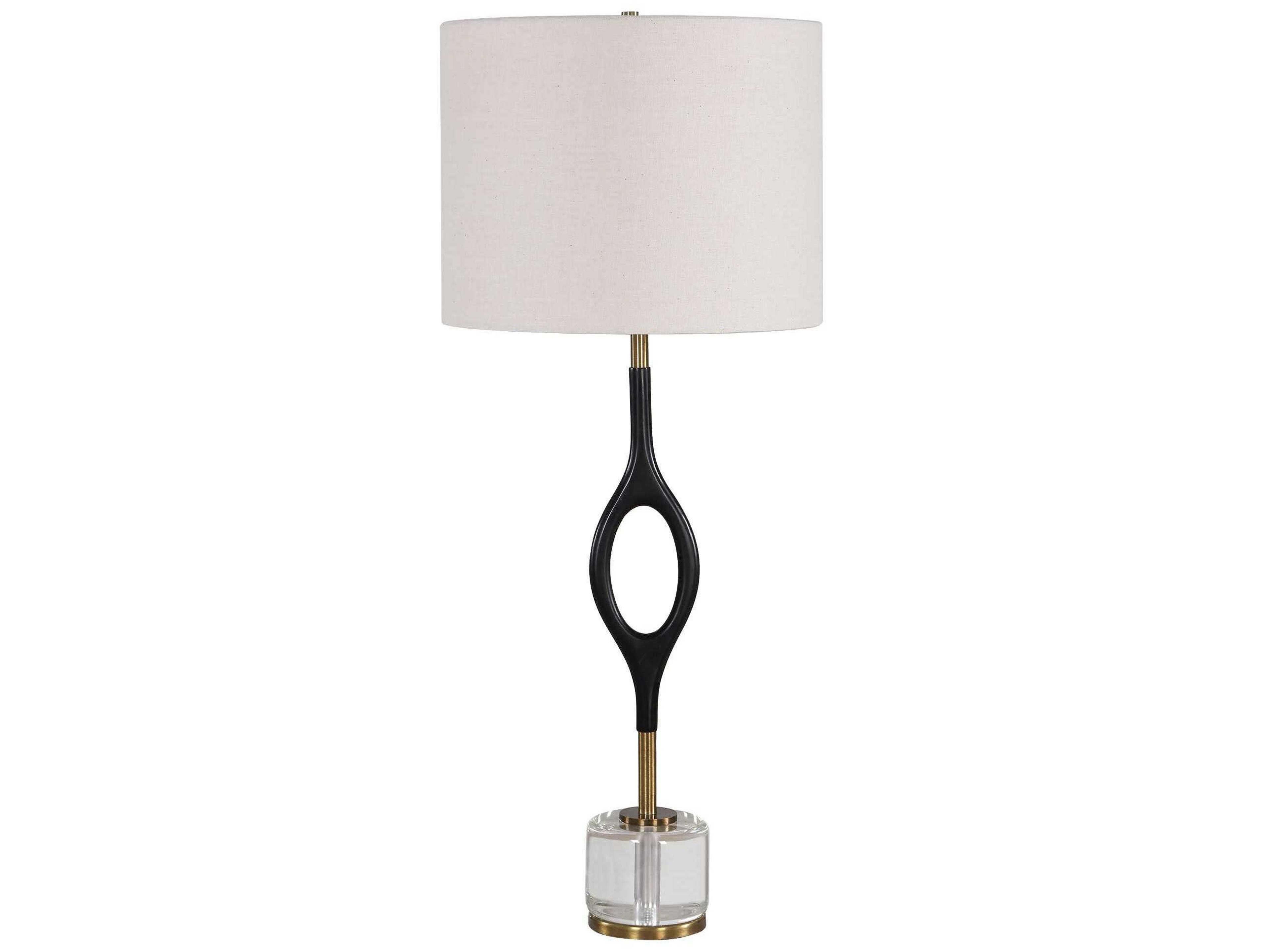 Uttermost Maryam Warm Black Drum Hardback Buffet Lamp