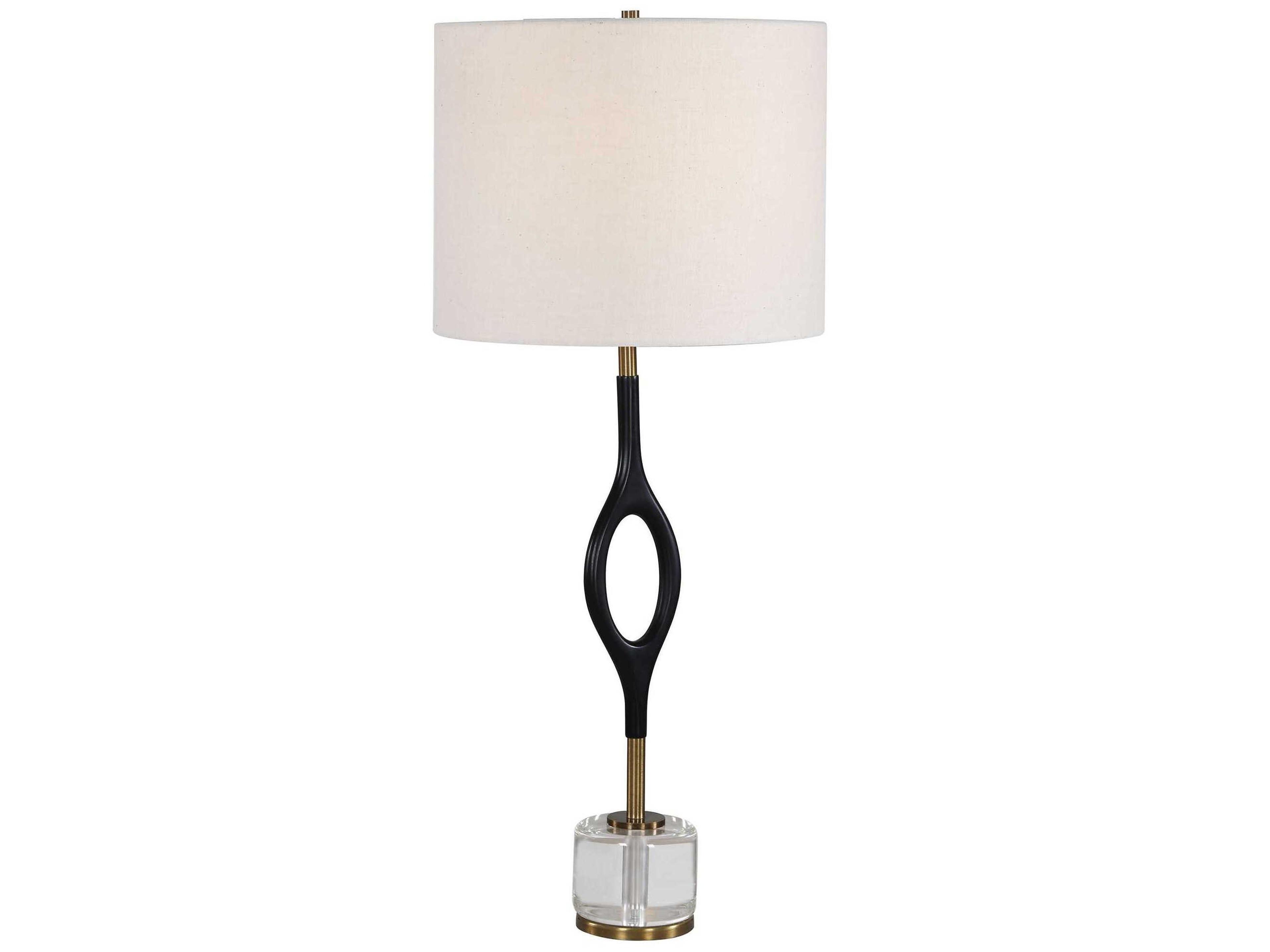 Uttermost Maryam Warm Black Drum Hardback Buffet Lamp