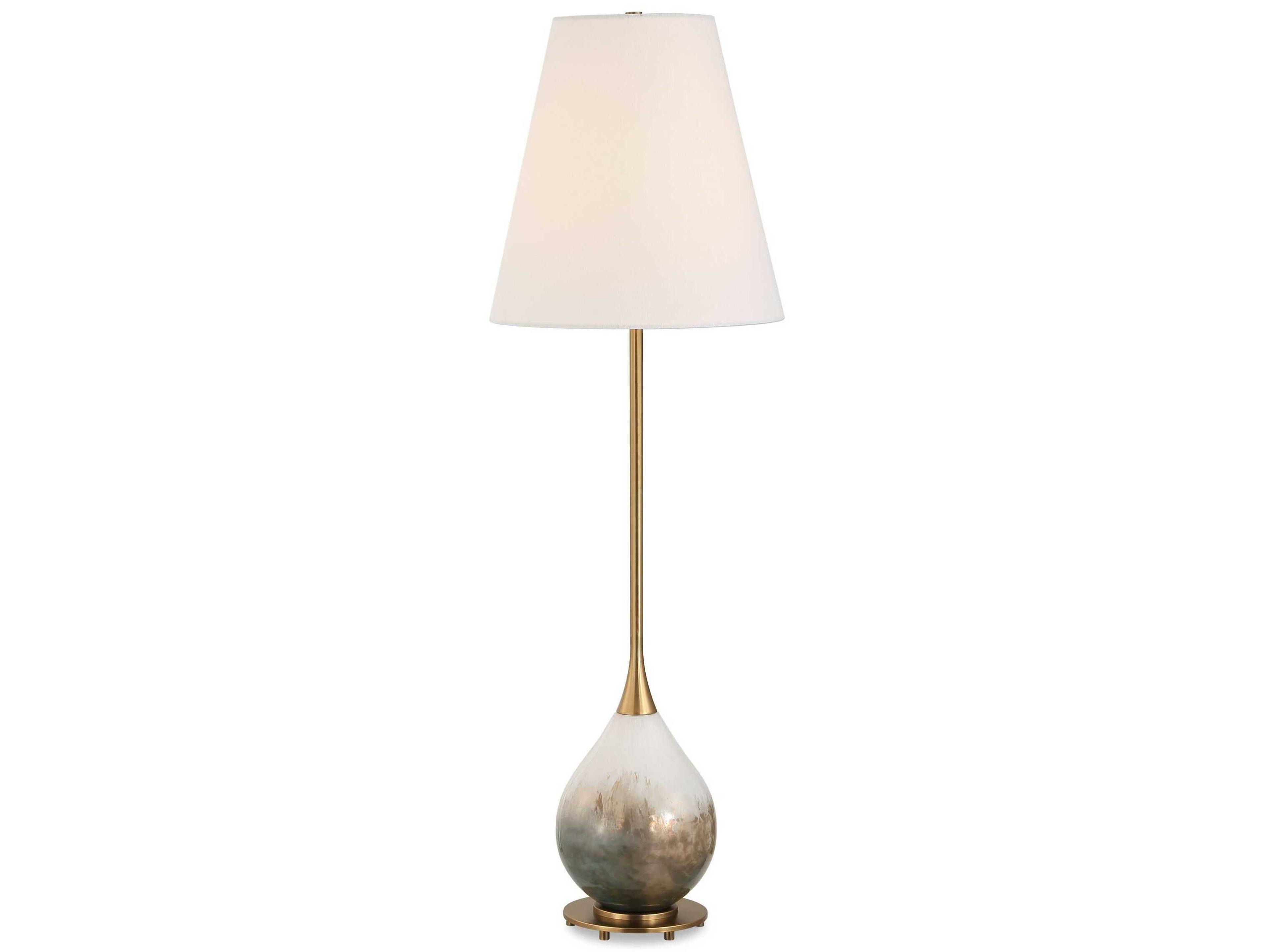 Cardoni Metallic Smoked Bronze Round Hardback Brass Buffet Lamp