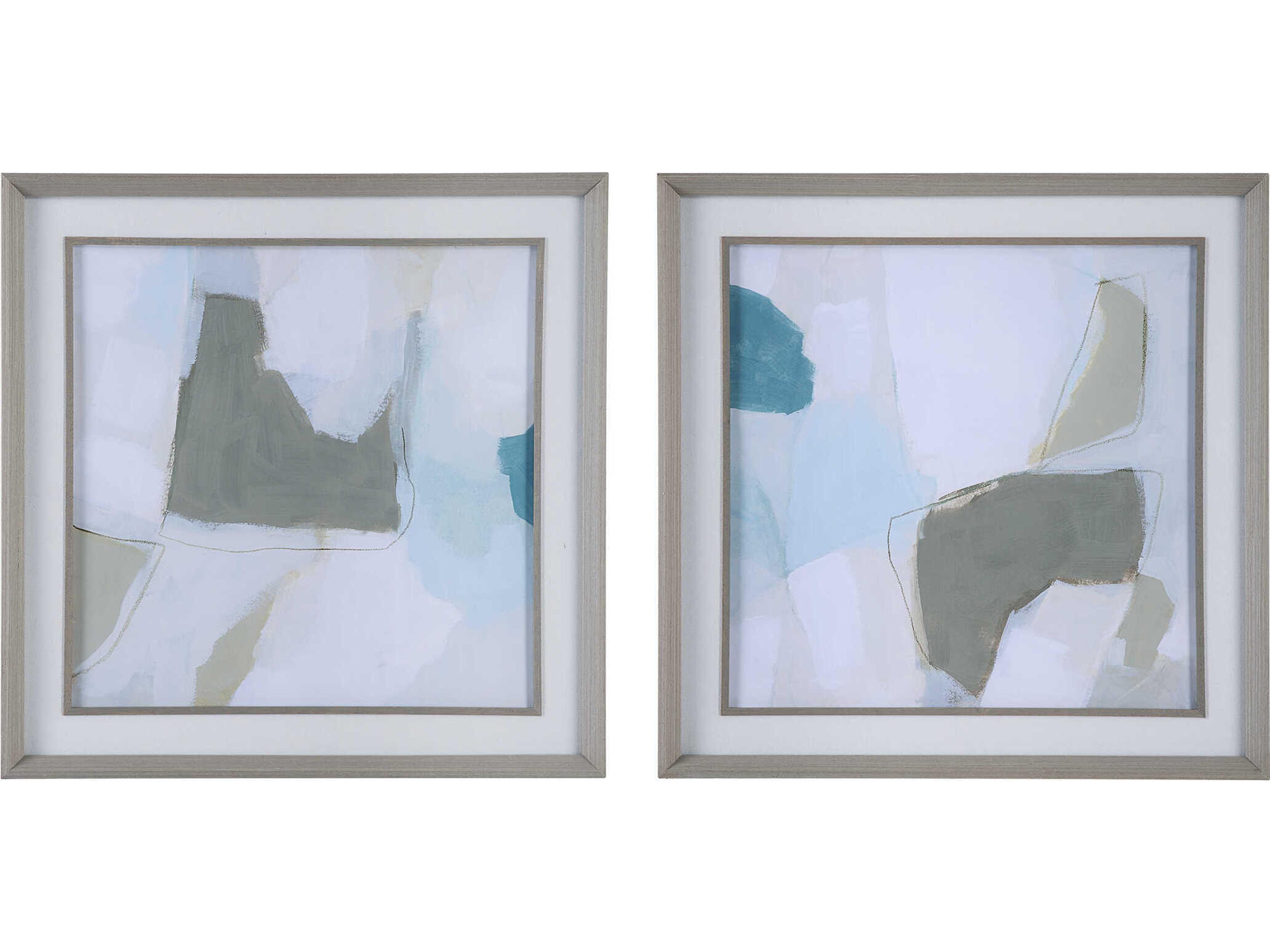 Uttermost Mist Shapes Printed Wall Art Set of 2