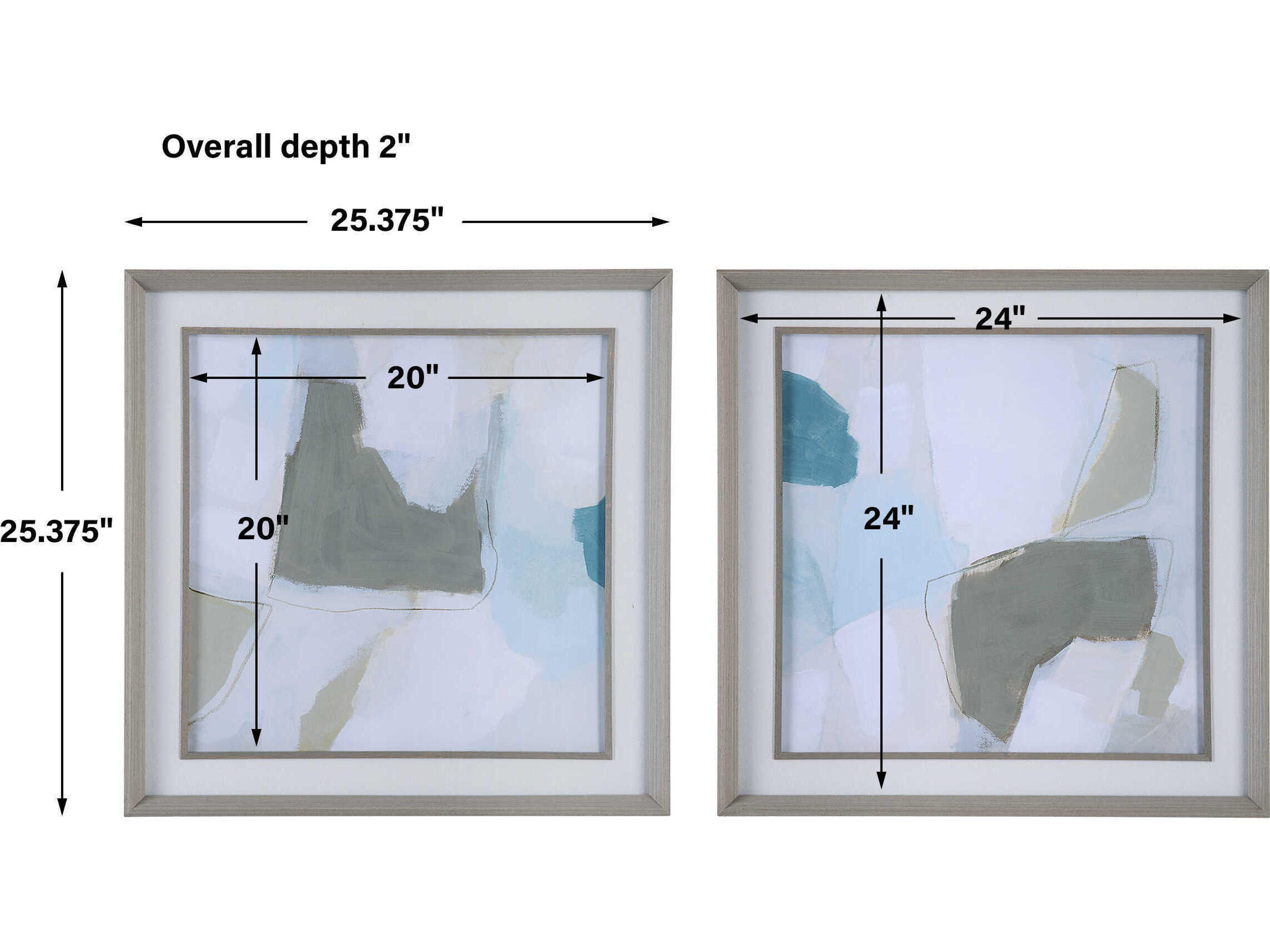 Uttermost Mist Shapes Printed Wall Art Set of 2
