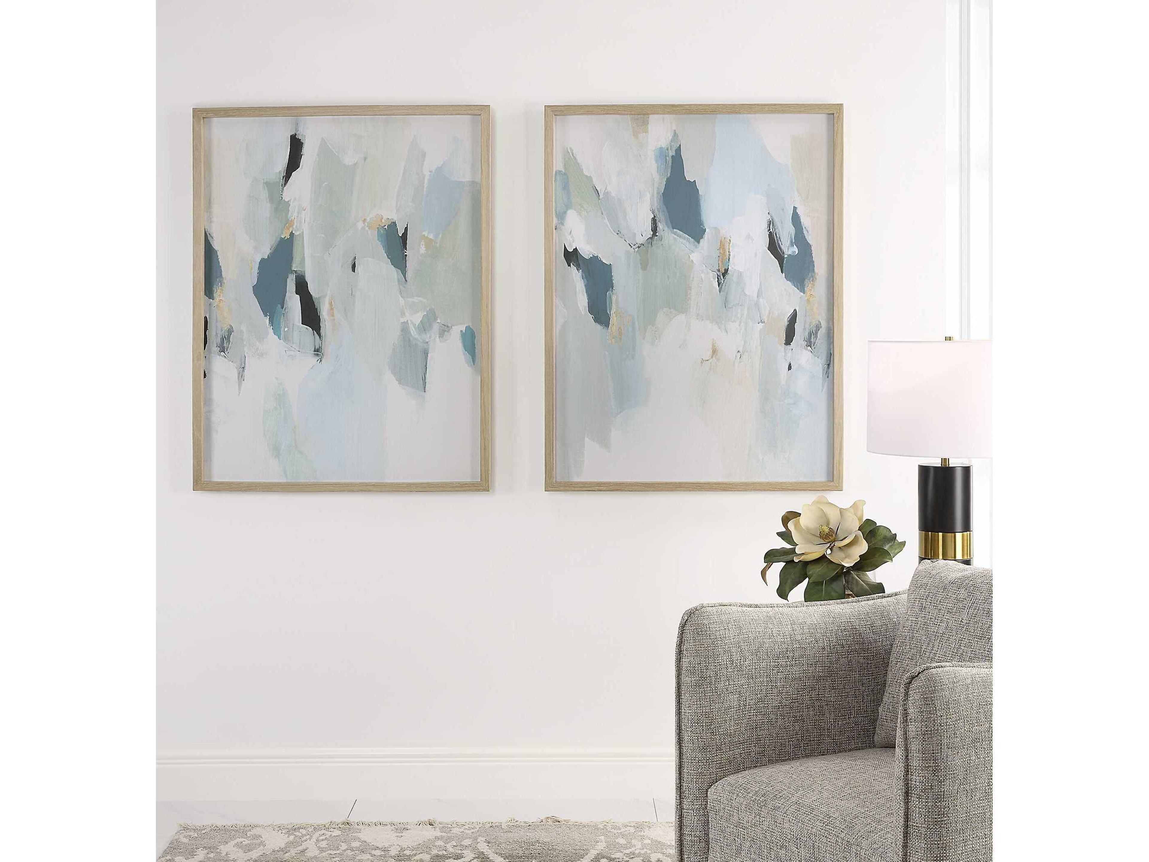 Uttermost Seabreeze Abstract Canvas Wall Art Set of 2