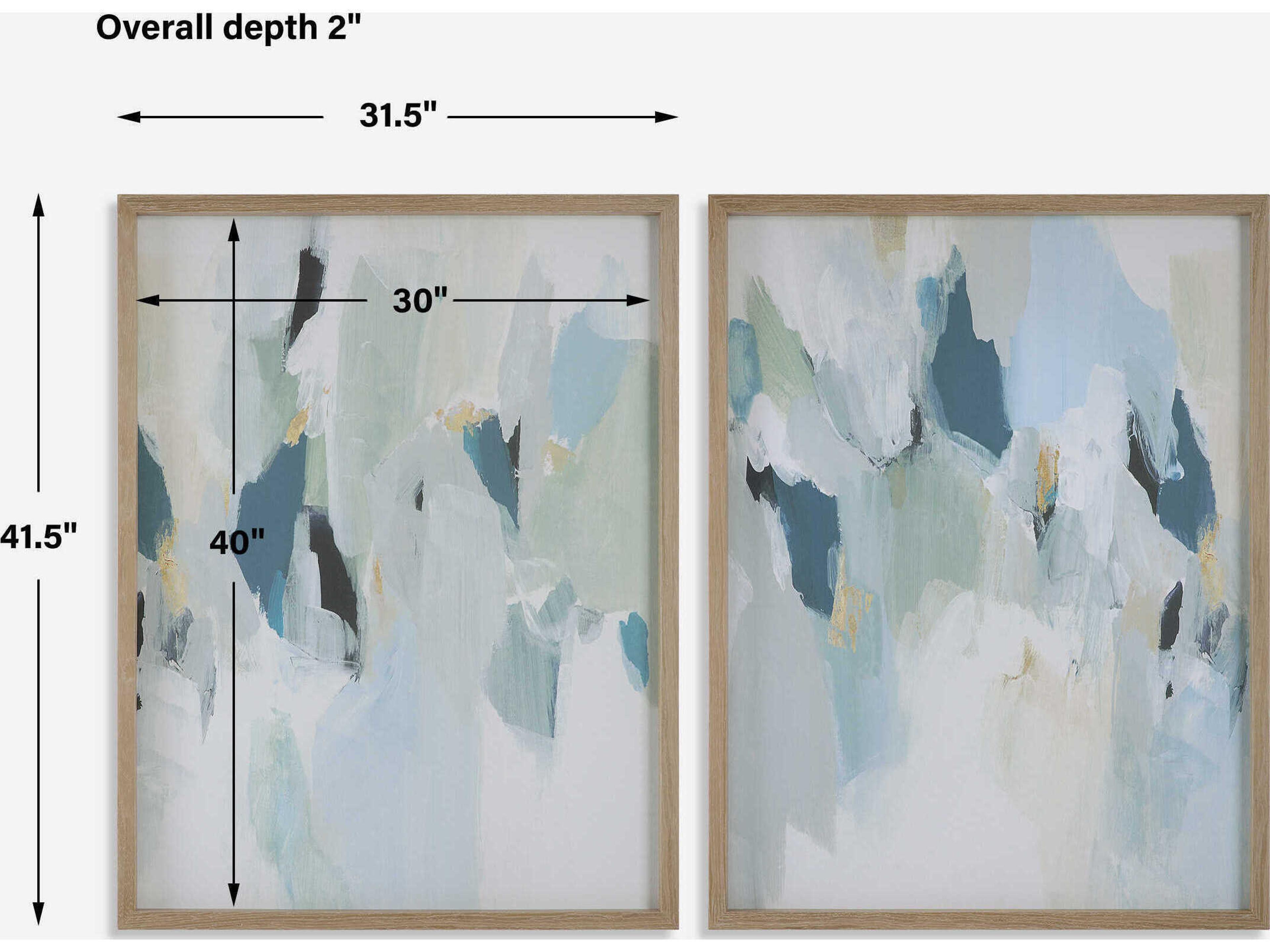 Uttermost Seabreeze Abstract Canvas Wall Art Set of 2