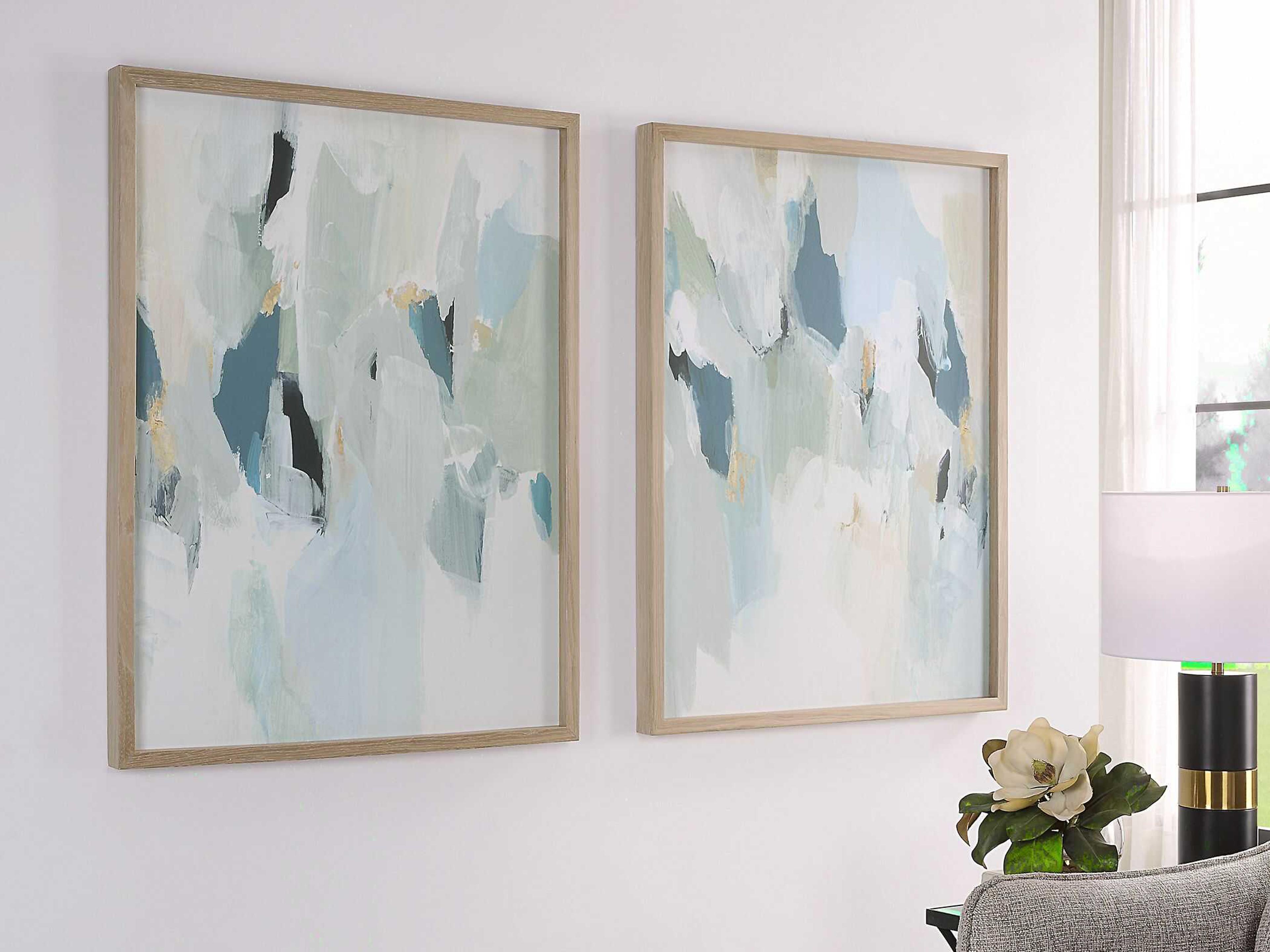Uttermost Seabreeze Abstract Canvas Wall Art Set of 2