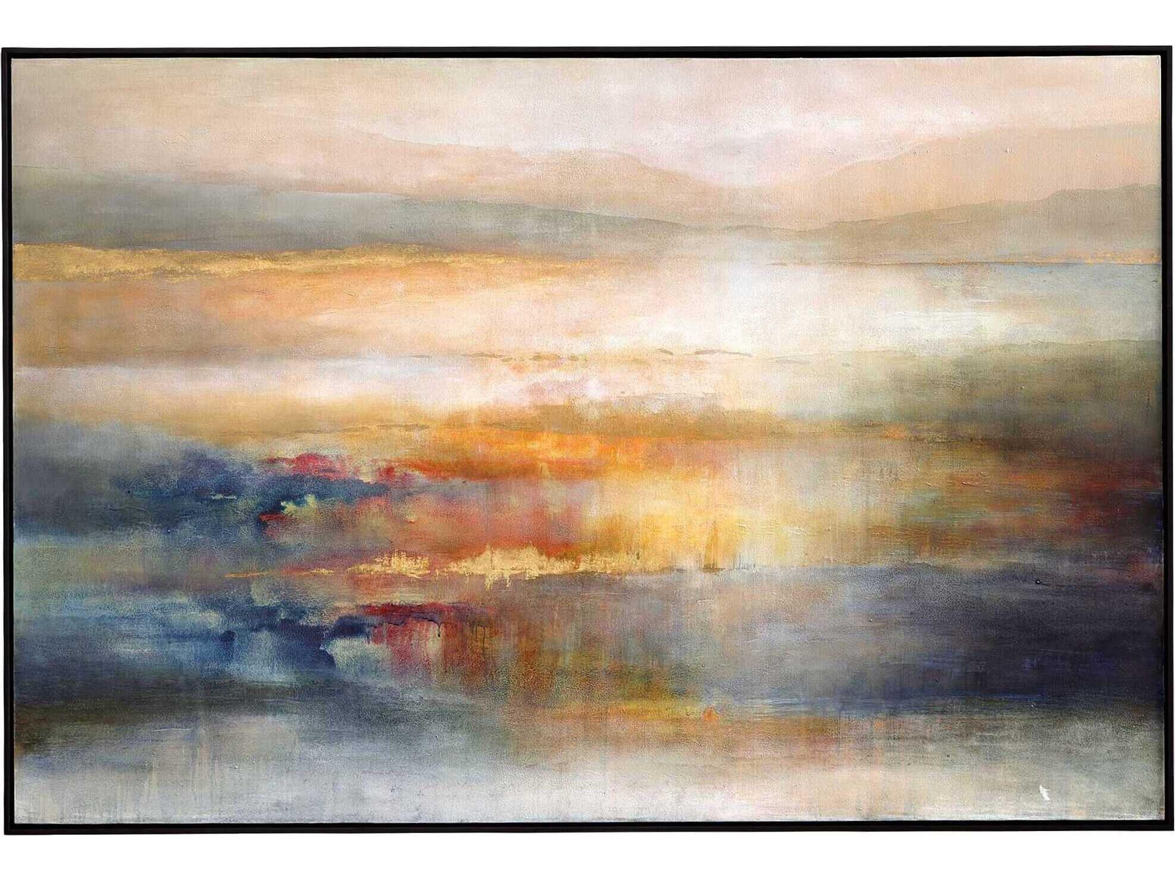Uttermost Seafaring Dusk Hand Painted Abstract Canvas Wall Art
