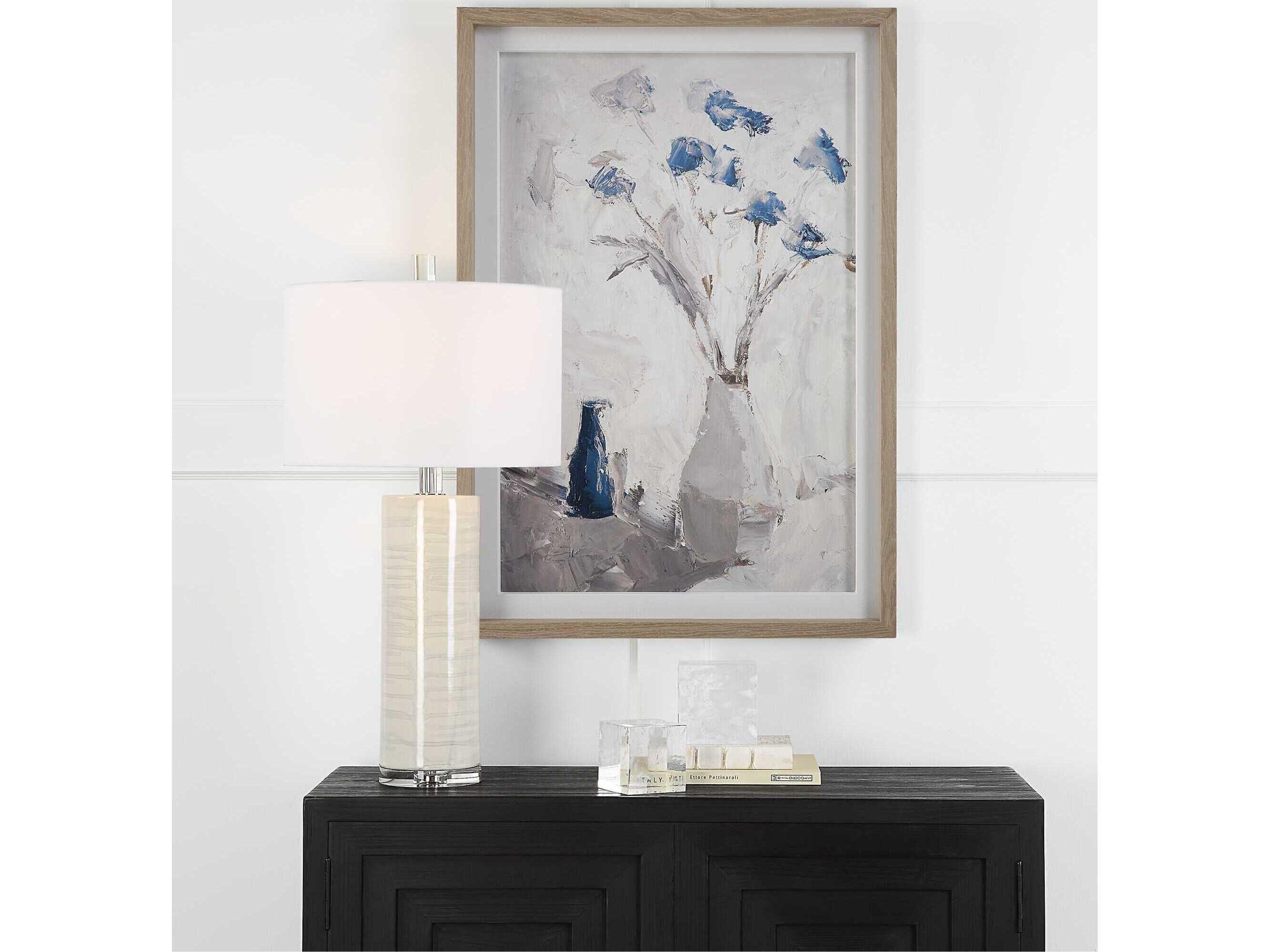 Uttermost Blue Flowers in Vase Framed Print