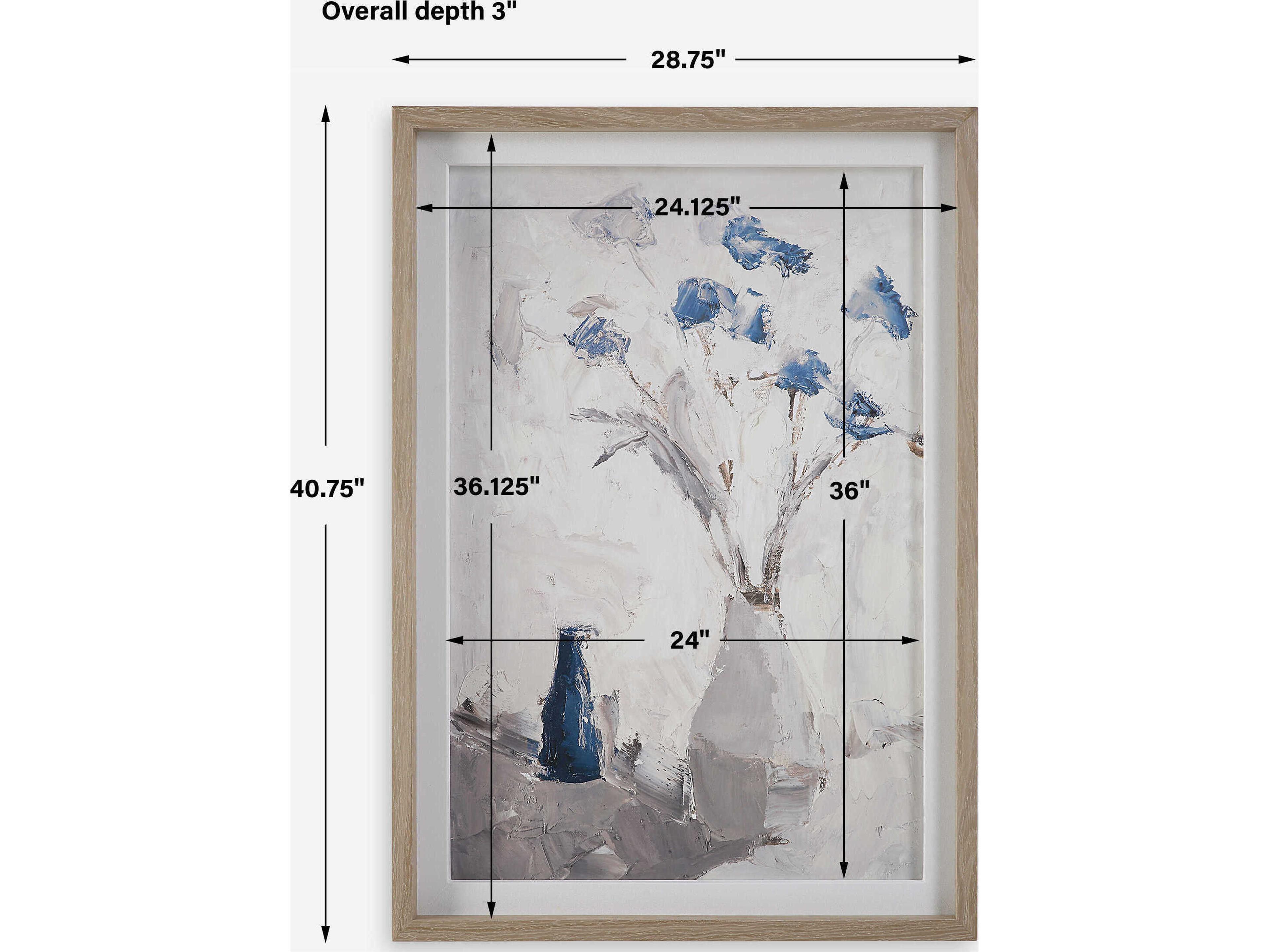 Uttermost Blue Flowers in Vase Framed Print