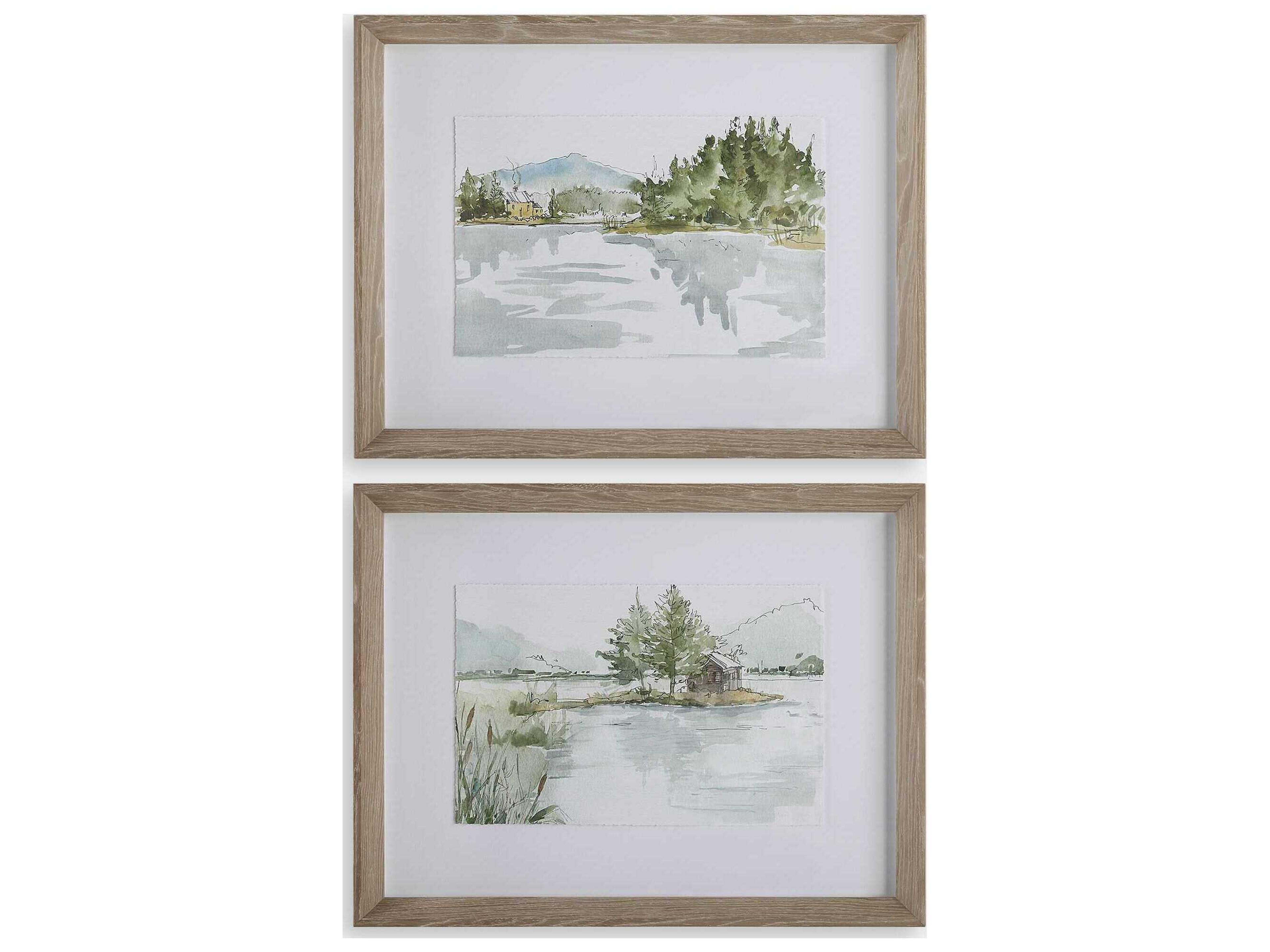 Uttermost Serene Lake Framed Prints Set of 2