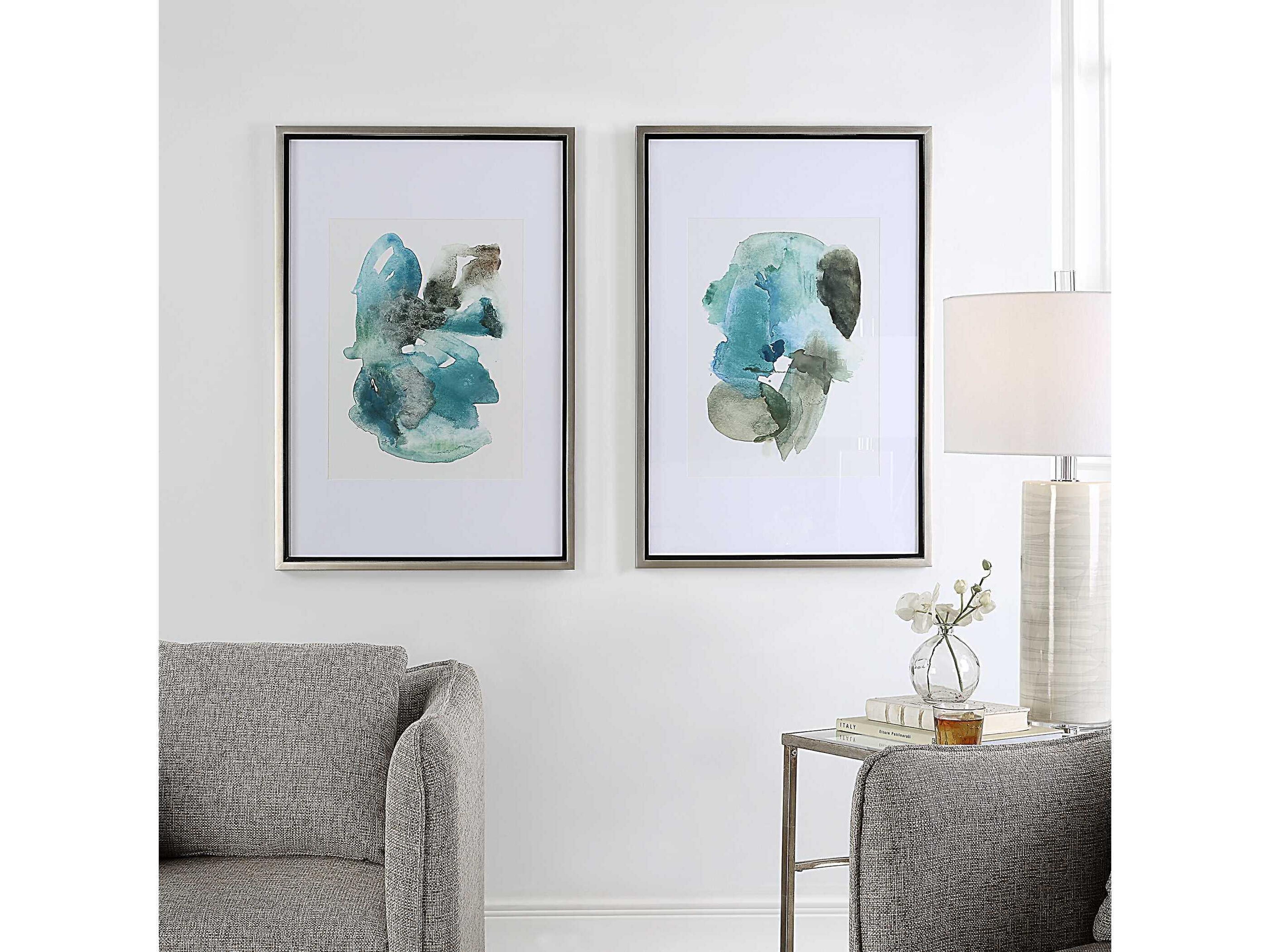 Uttermost Blueprints Watercolor Prints Set of 2