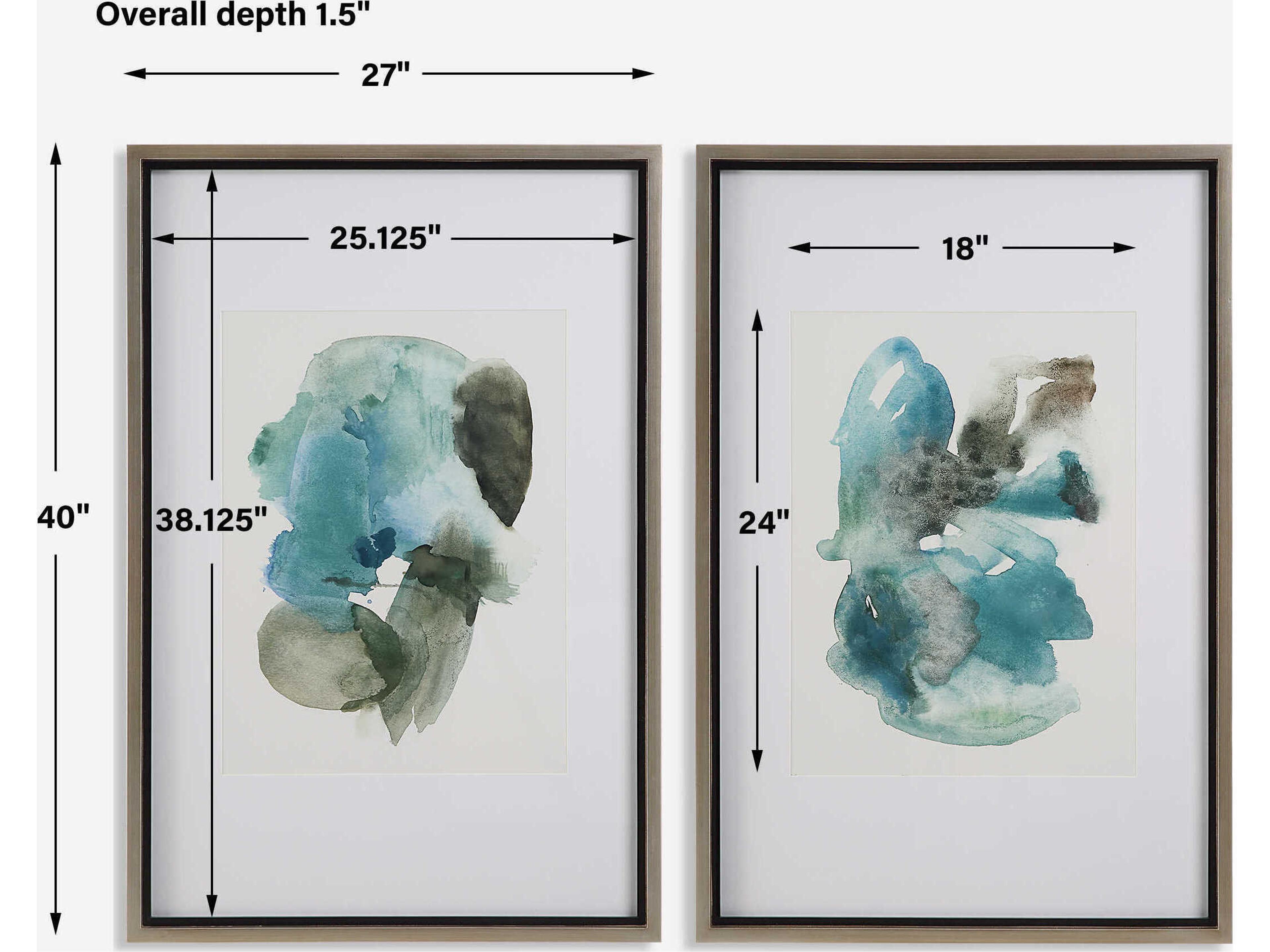 Uttermost Blueprints Watercolor Prints Set of 2